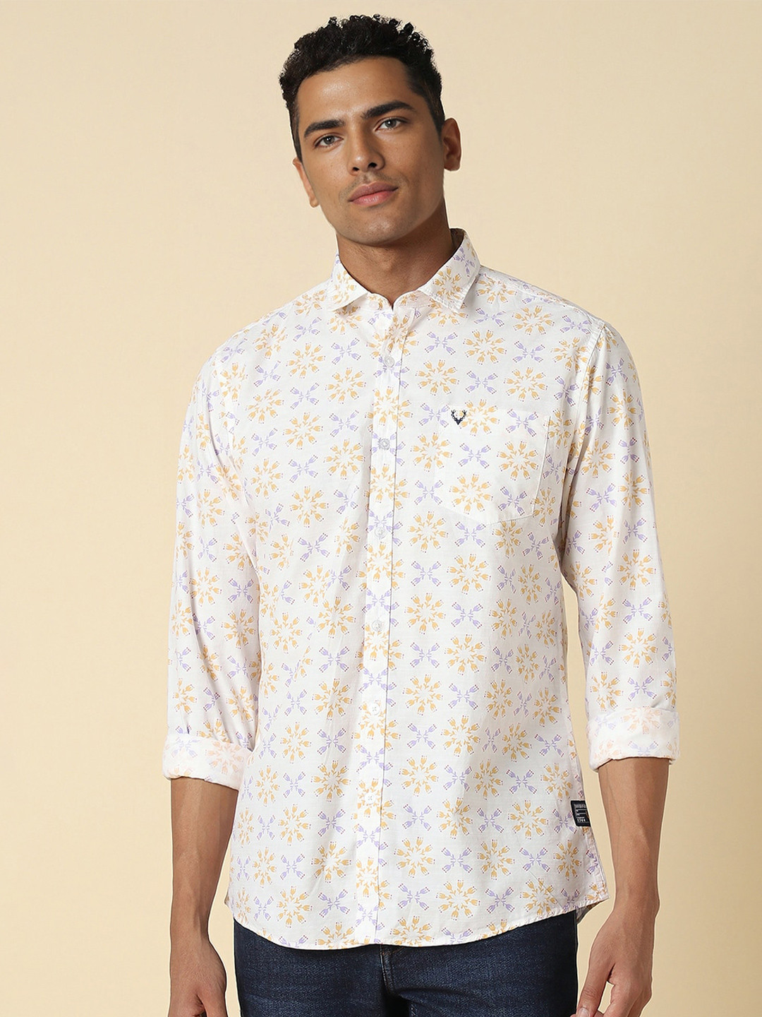 

Allen Solly Floral Cotton Printed Casual Shirt, White