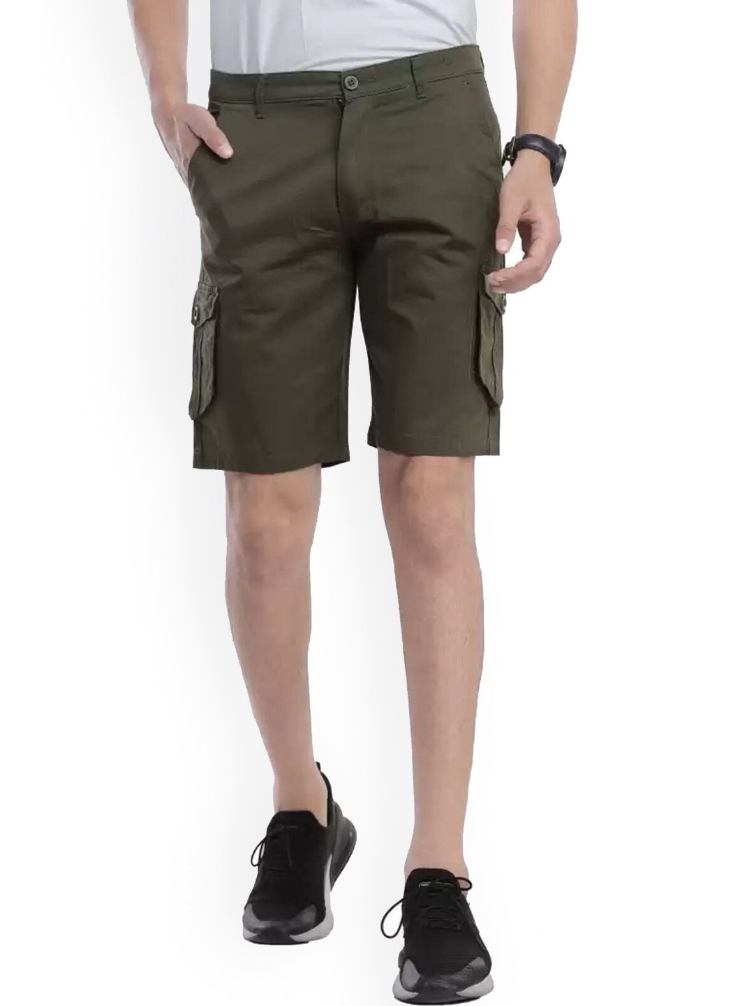 

Sterio Pace Men Cotton Cargo Shorts, Olive