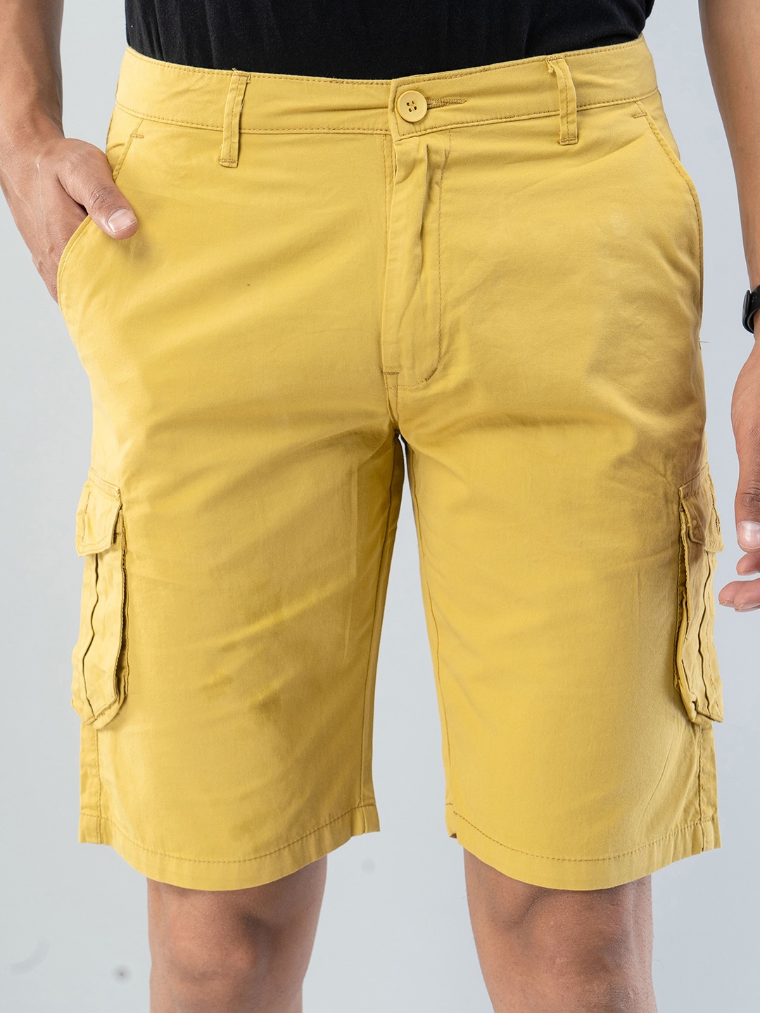 

Sterio Pace Men Cotton Cargo Shorts, Mustard