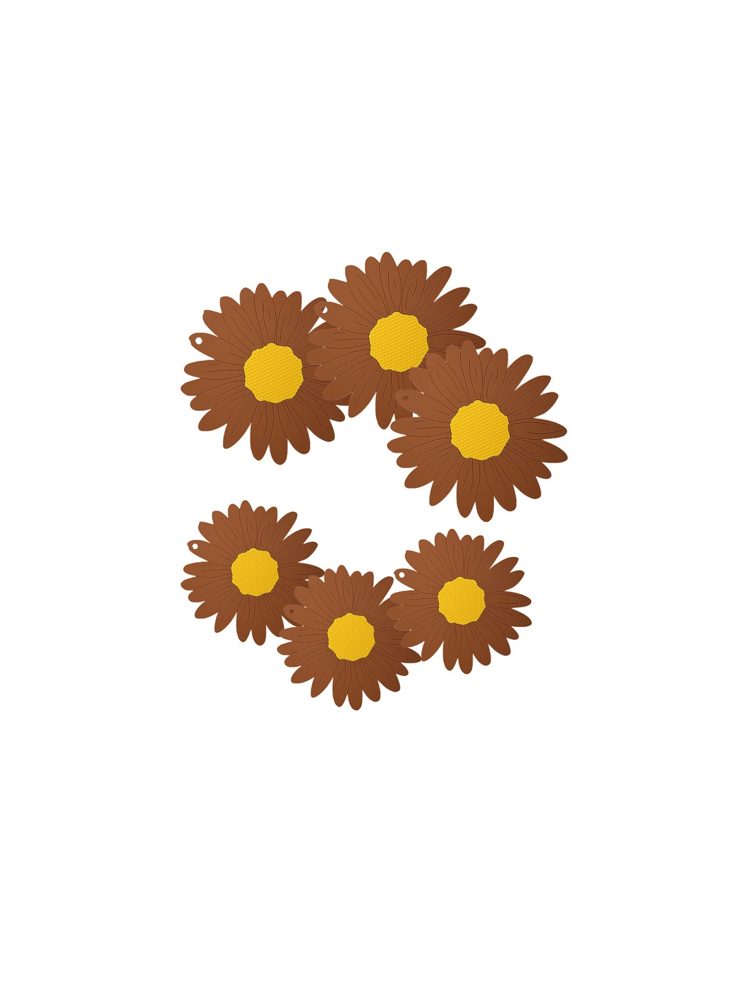 

P-Plus International Brown & Yellow 6 Pieces Sunflower Shaped Coasters