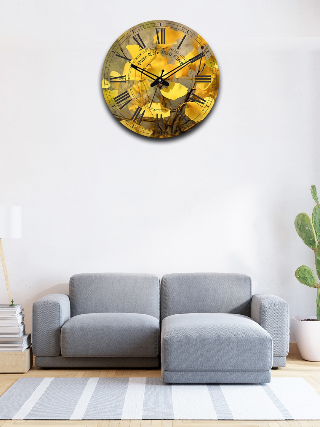 

OLIVE TREE Green & Yellow Printed Analogue Contemporary Wall Clock