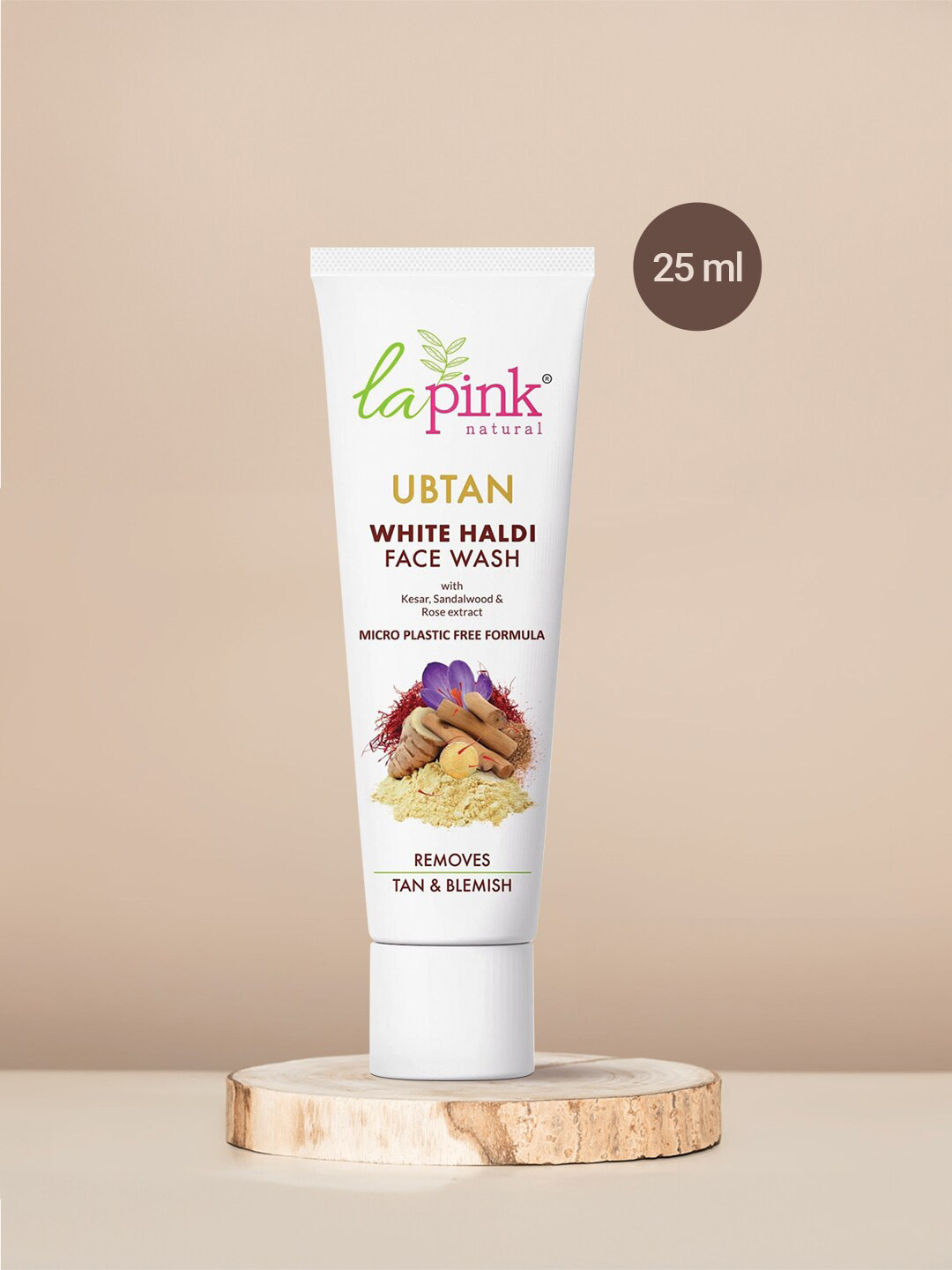 

La Pink Ubtan 100% Soap Free Face Wash with Saffron & White Haldi for Tan Removal - 25ml
