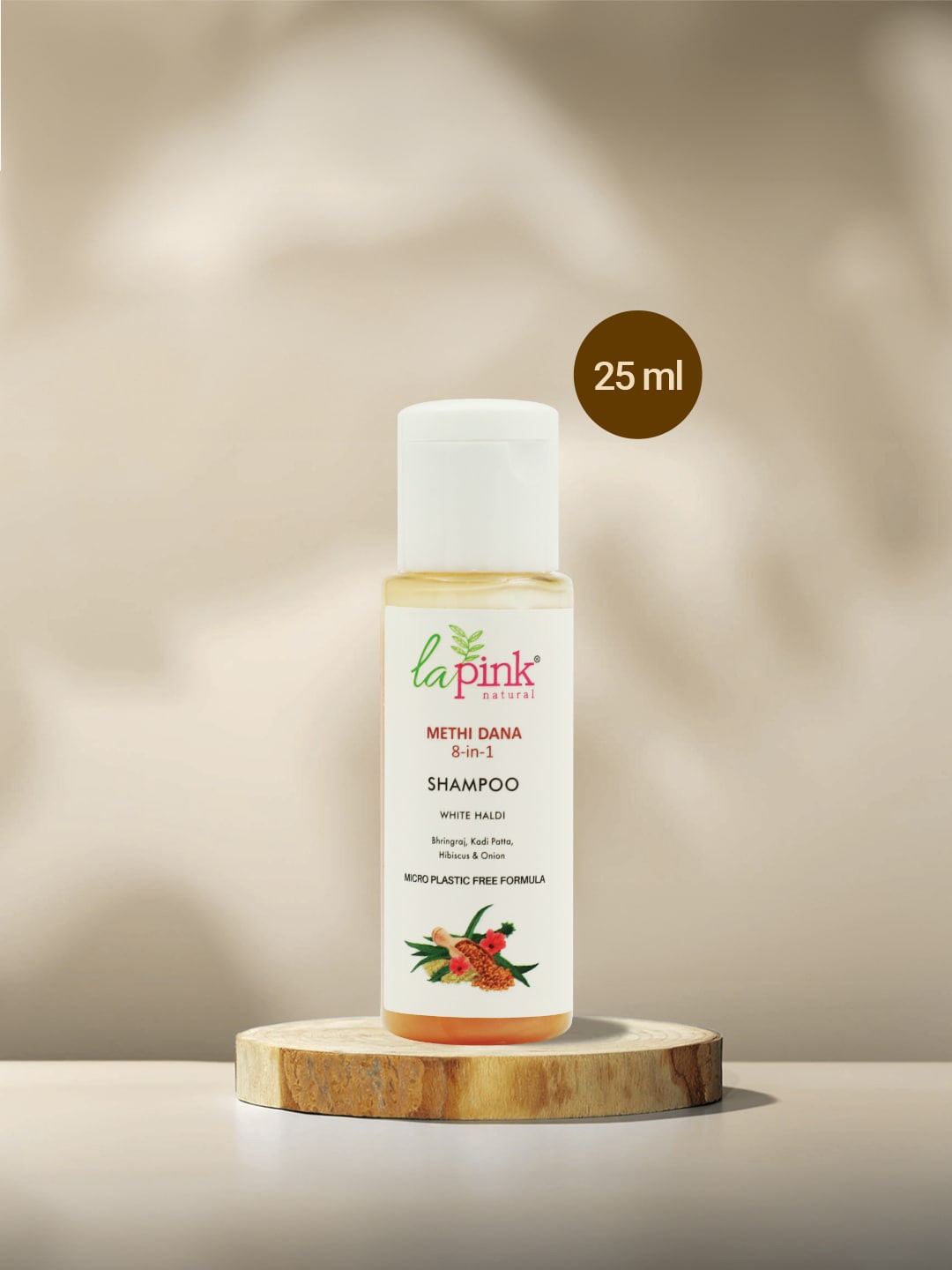 

La Pink Methi Dana 8-in-1 Anti Hairfall Shampoo with Onion & Hibiscus - 30 ml, White