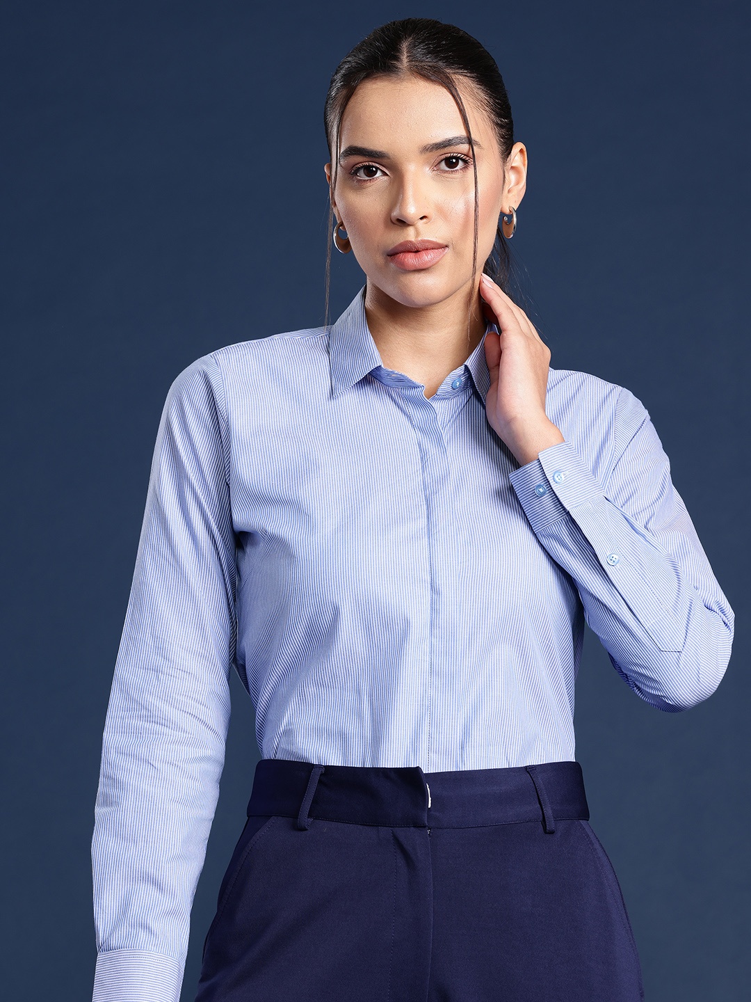 

Hancock Standard Pinstripes Formal Shirt, Blue