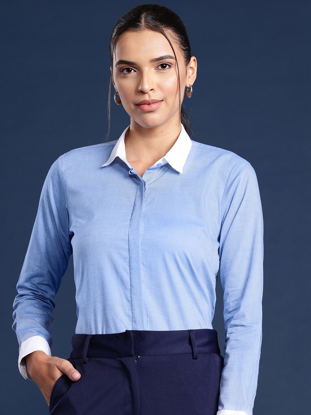Hancock Standard Opaque Formal Shirt, Blue