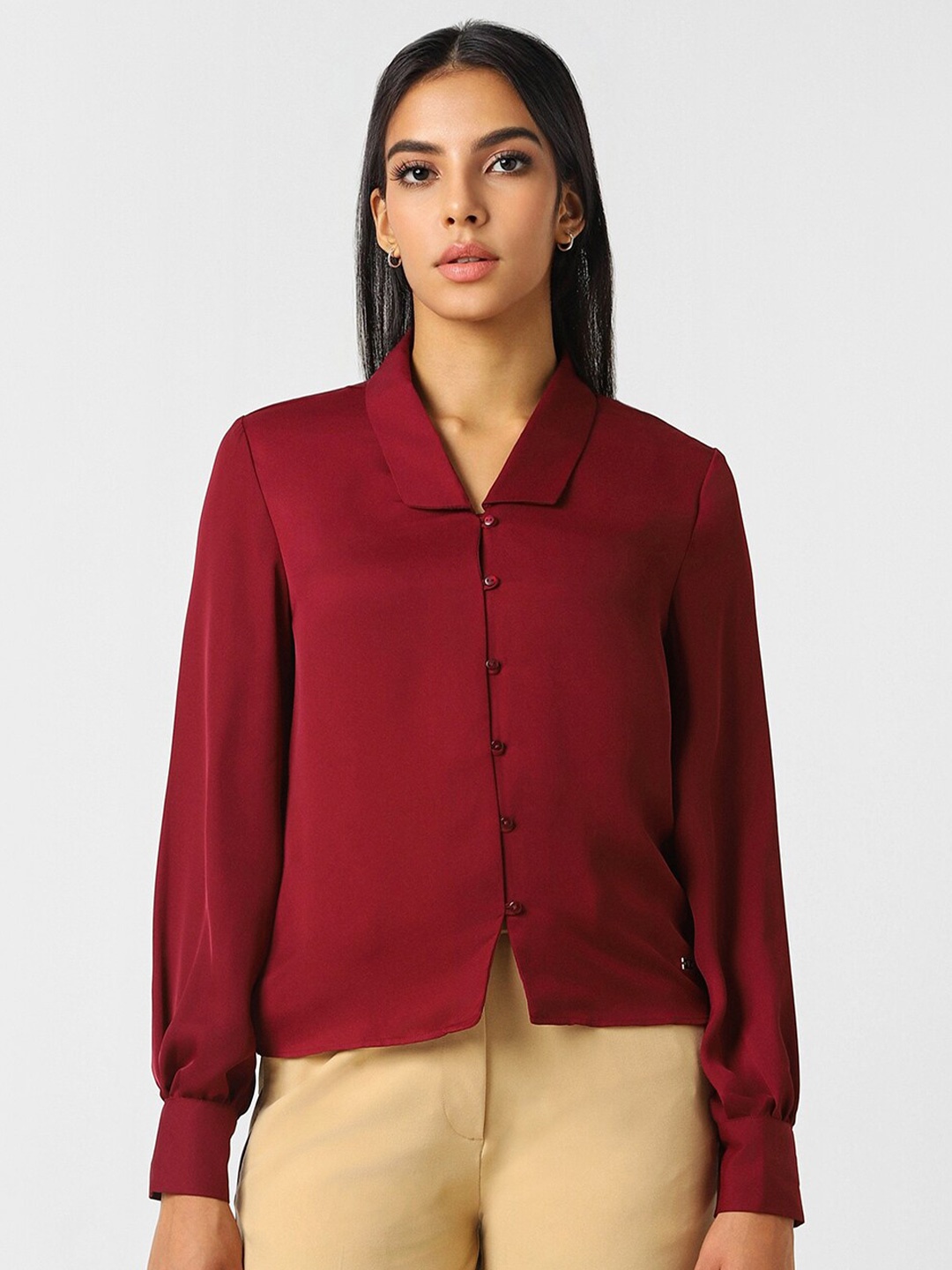 

Van Heusen Woman Long Sleeves Formal Shirt, Red