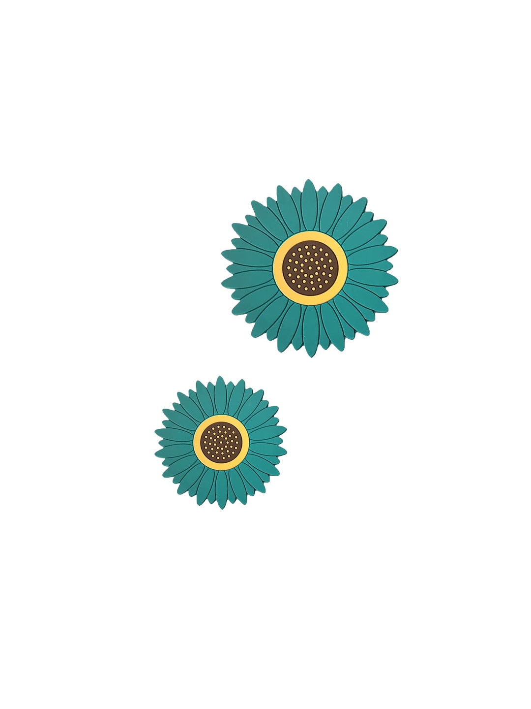 

P-Plus International Green & Brown 2 Pieces Sunflower Shaped Coasters