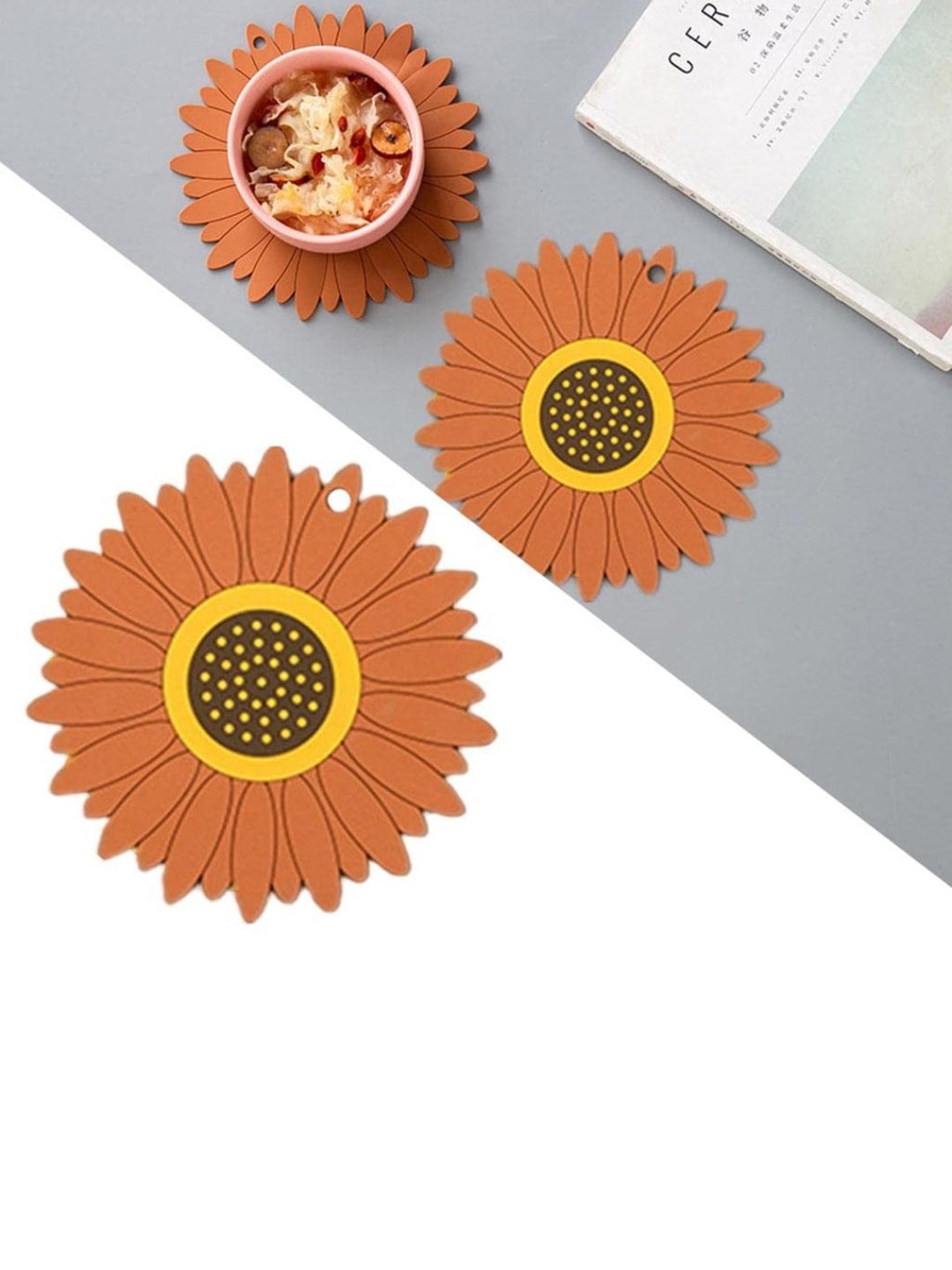 

P-Plus International Brown & Yellow 6 Pieces Sunflower Coasters