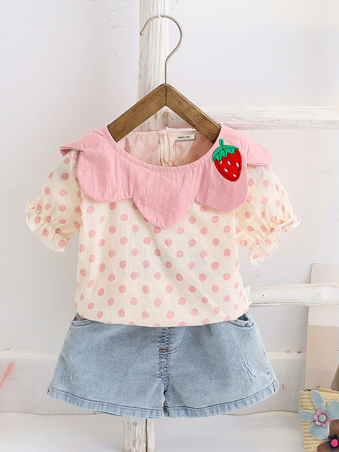 

INCLUD Girls Floral Printed Top With Shorts, Pink