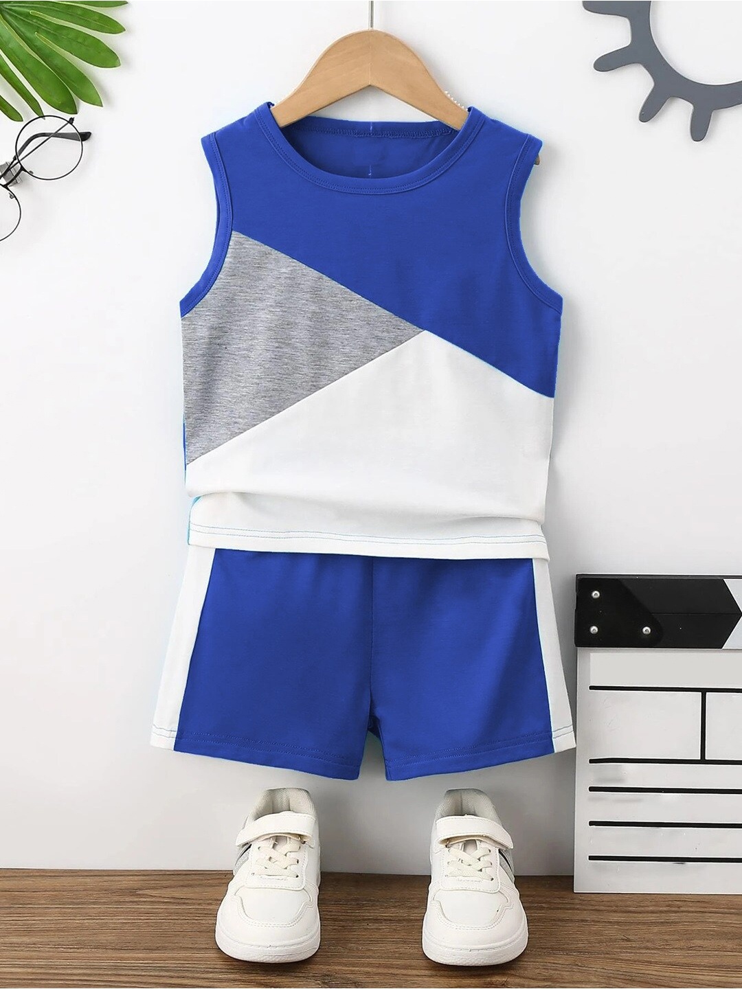 

BAESD Kids Colourblocked T-shirt with Shorts, White