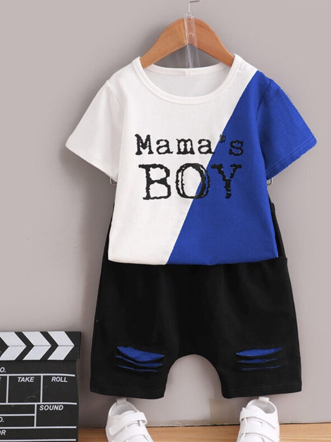 

BAESD Kids Printed Pure Cotton T-shirt With Short, White