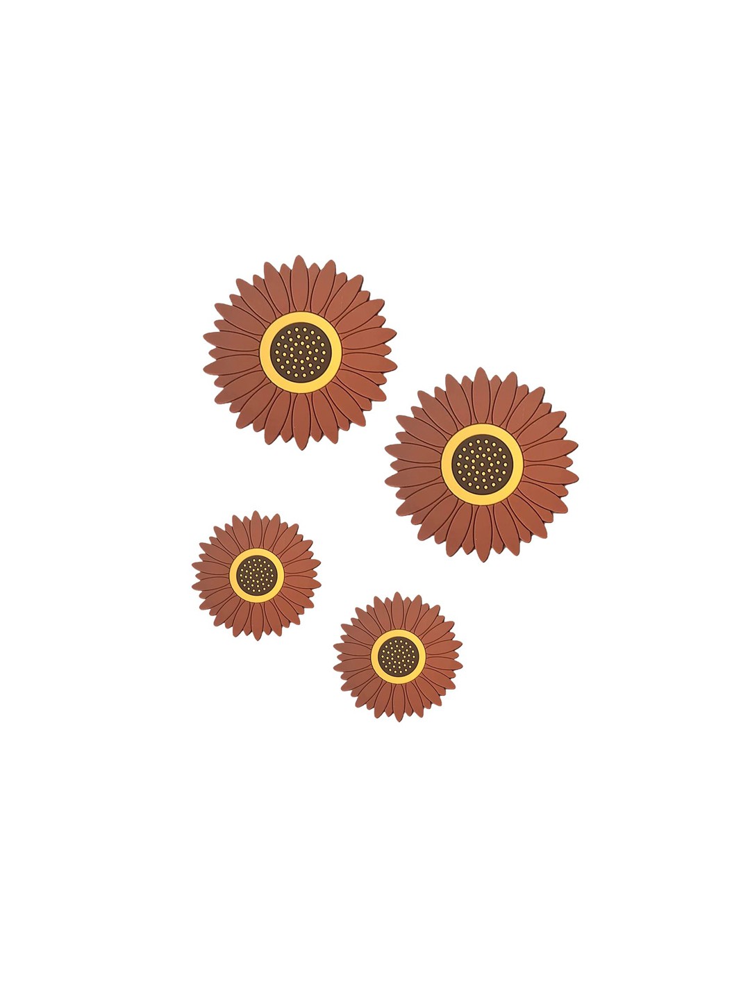 

P-Plus International Brown & Yellow 4 Pieces Sunflower Coasters