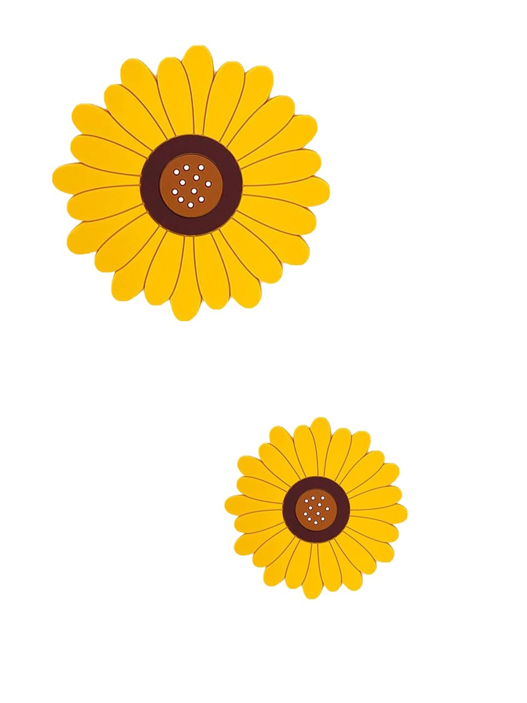 

P-Plus International Yellow & Brown 2 Pieces Sunflower Coasters