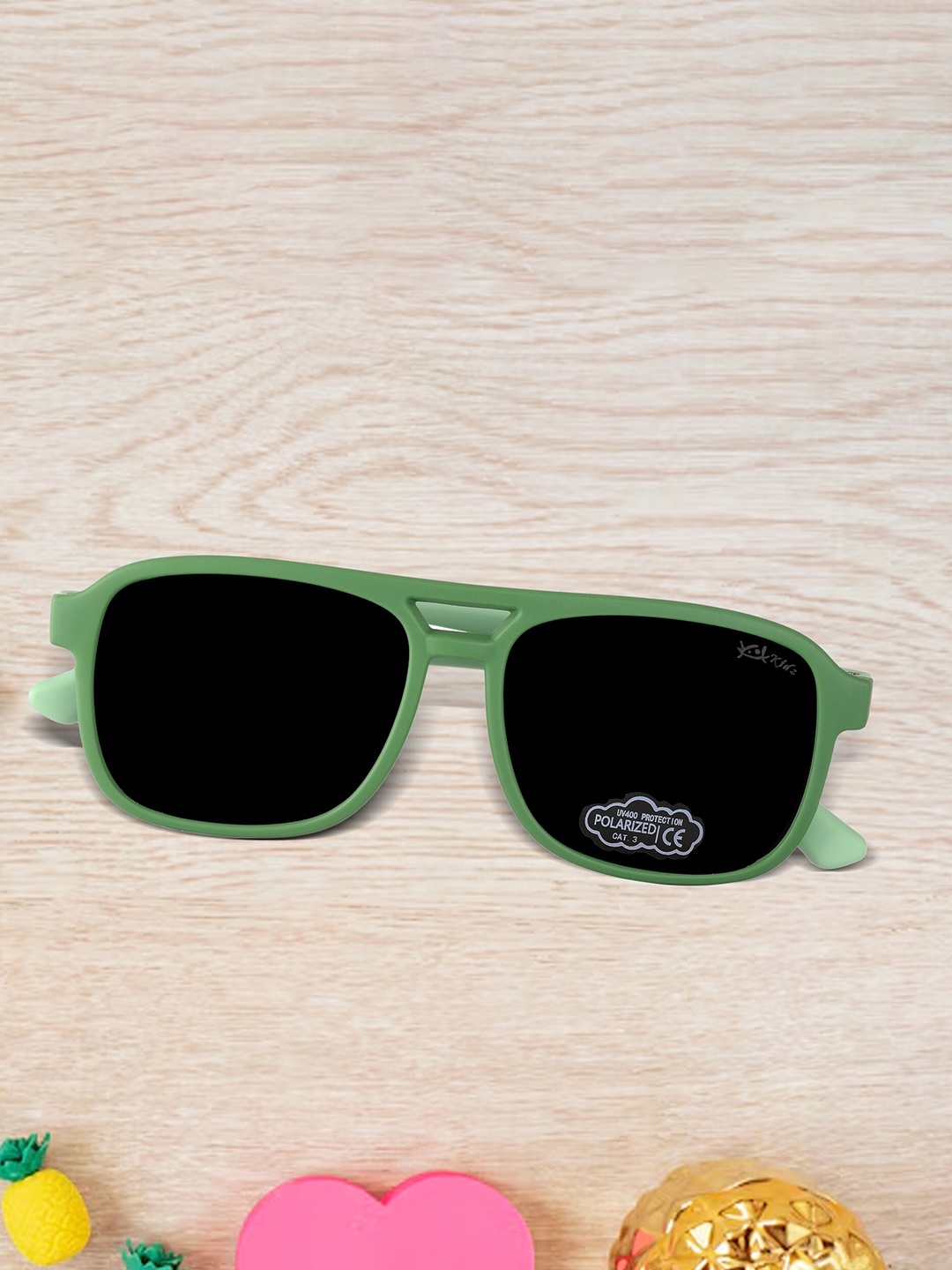 

Kool Kidz Kids Round Sunglasses with Polarised and UV Protected Lens-KKSP CT11025 GR, Green