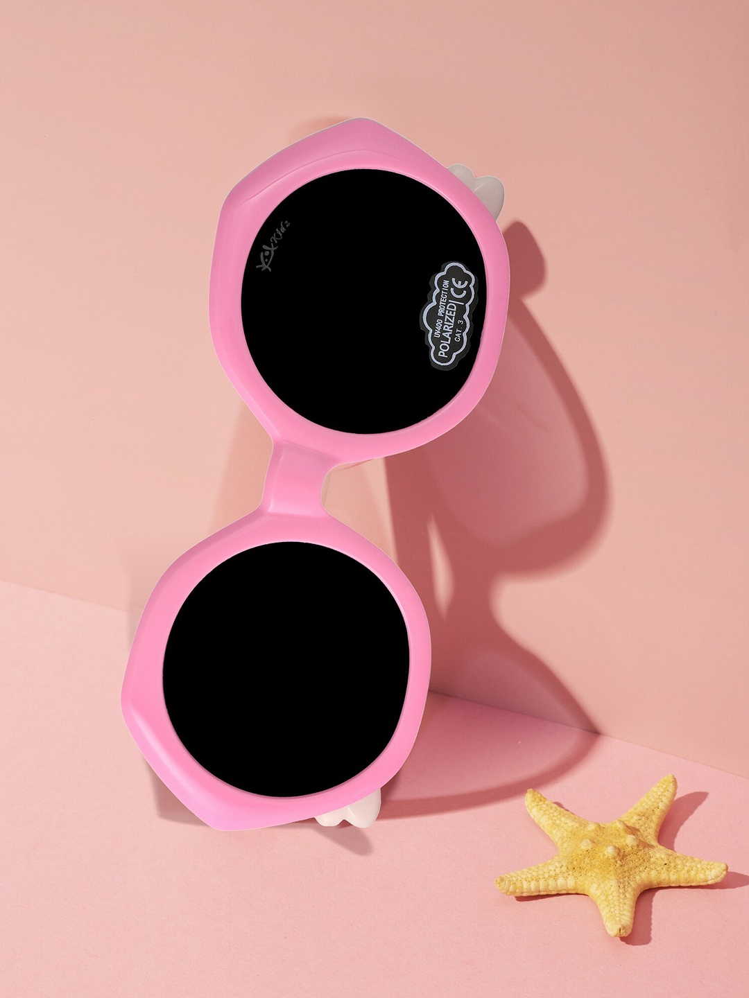 

Kool Kidz Kids Round Sunglasses with Polarised and UV Protected Lens-KKSP S5023 PK, Black