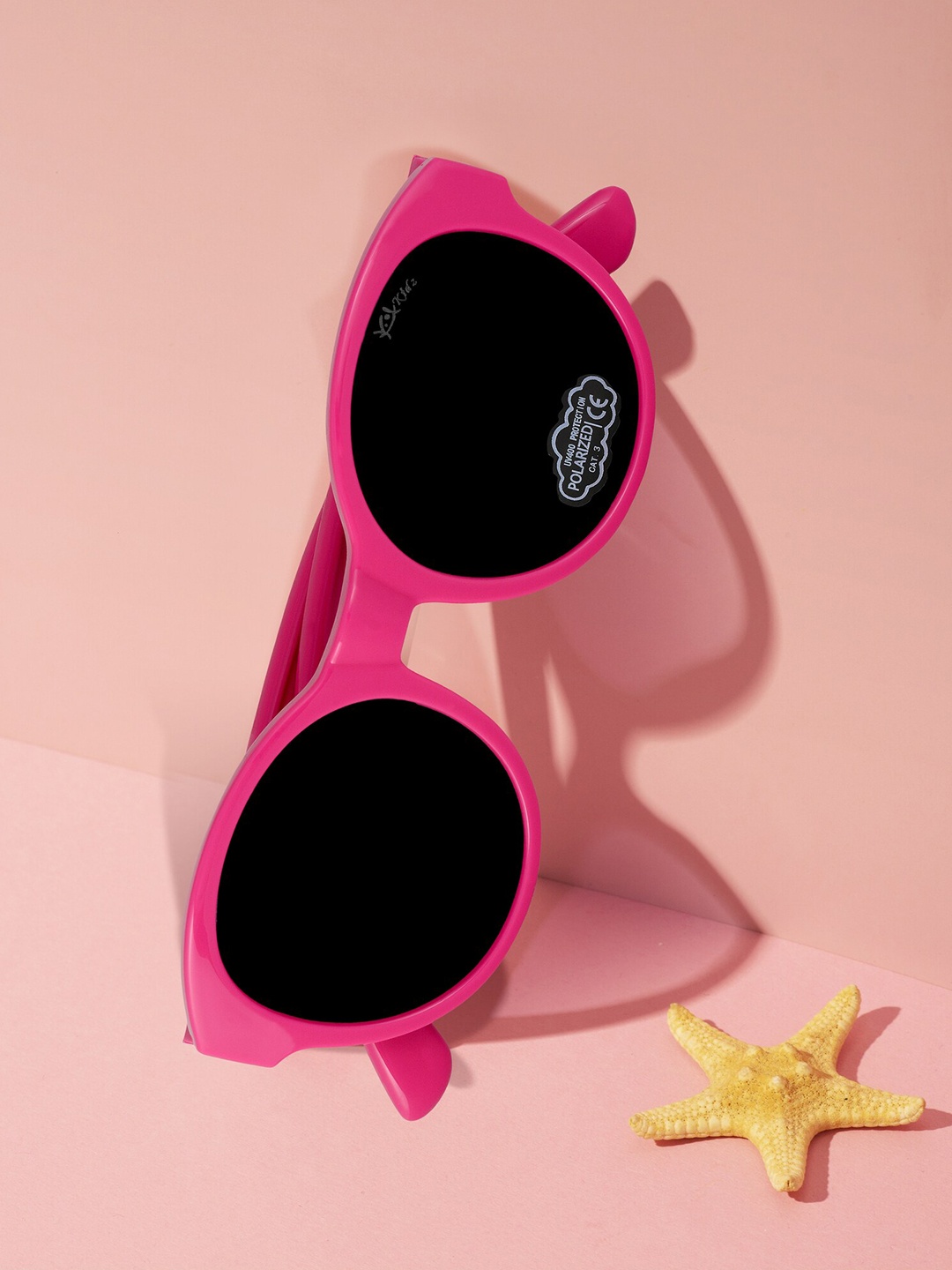 

Kool Kidz Kids Round Sunglasses with Polarised and UV Protected Lens-KKSP CT1874 PK, Black