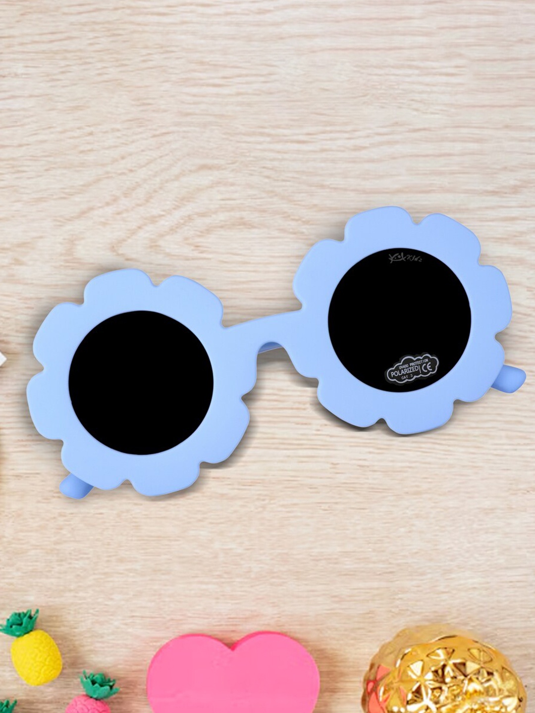 

Kool Kidz Kids Round Sunglasses with Polarised and UV Protected Lens-KKSP 6-056 BL, Black