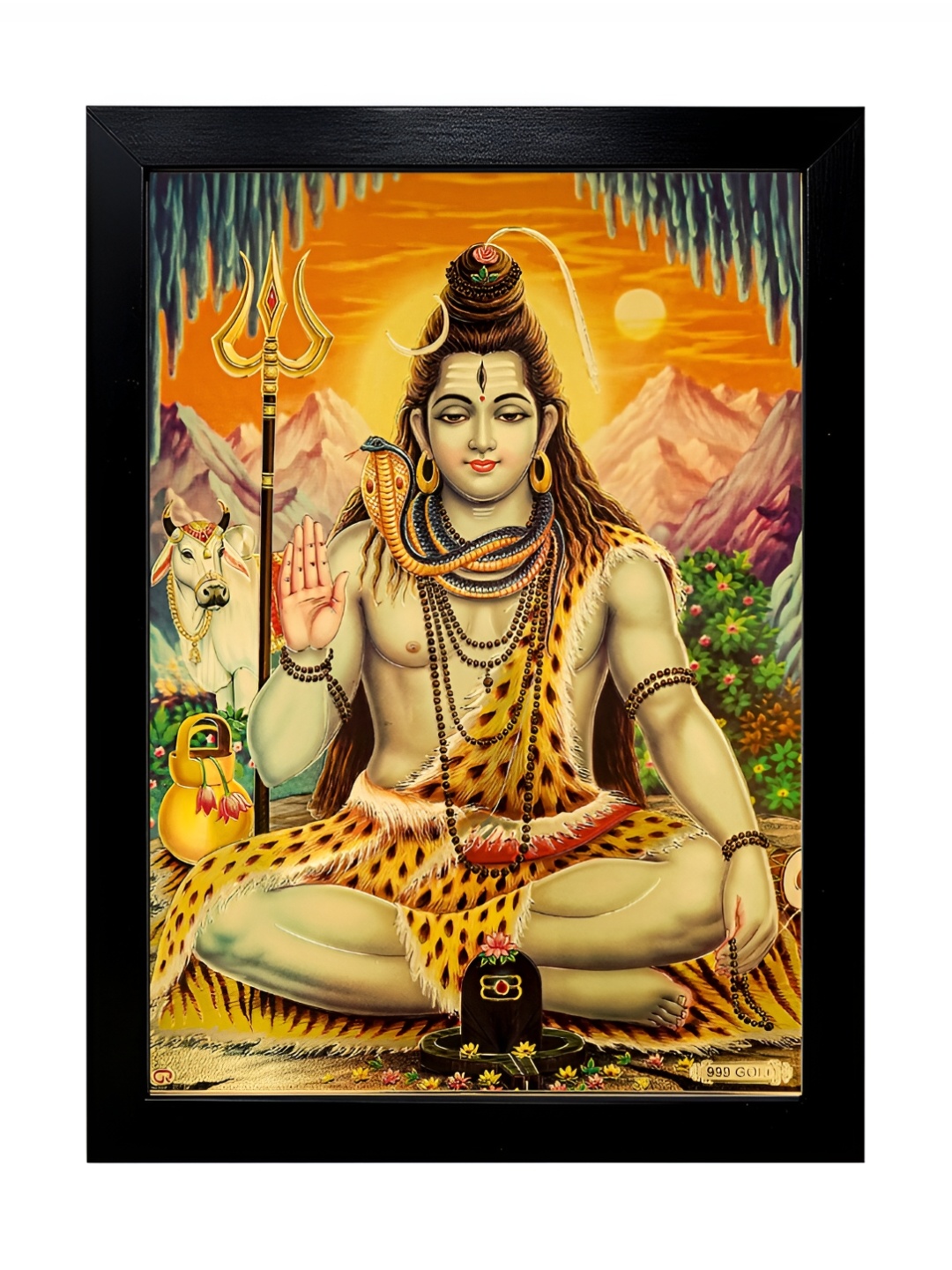 

Hawai Black & Green Lord Shiva Mahadev Bholenath Sankar Religious Wooden Wall Photo Frame