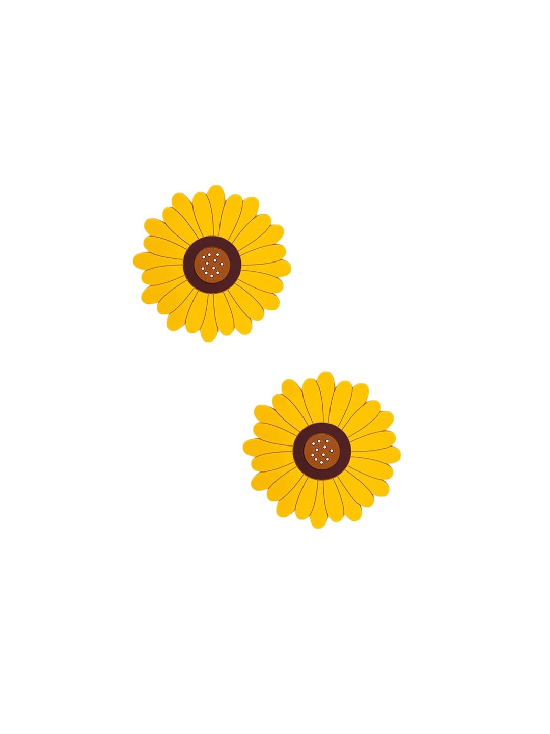

P-Plus International Yellow & Brown 2 Pieces Sunflower Coasters