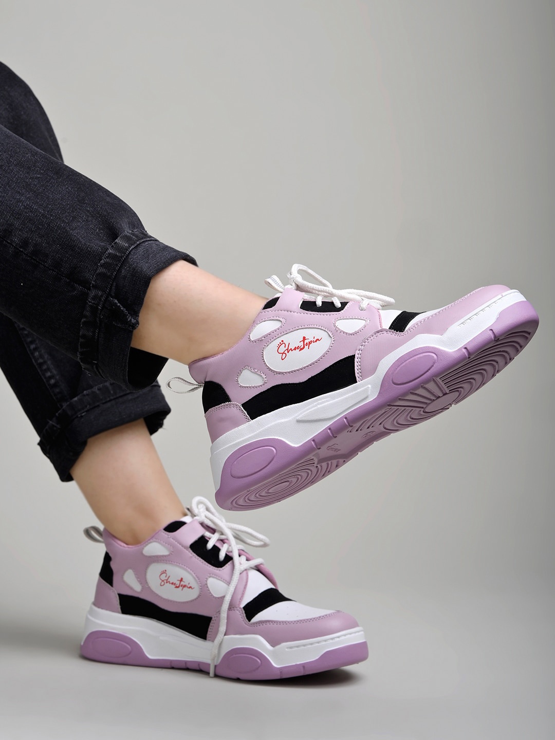 

Shoetopia Girls Colourblocked Lace Up Mesh Sneakers, Purple