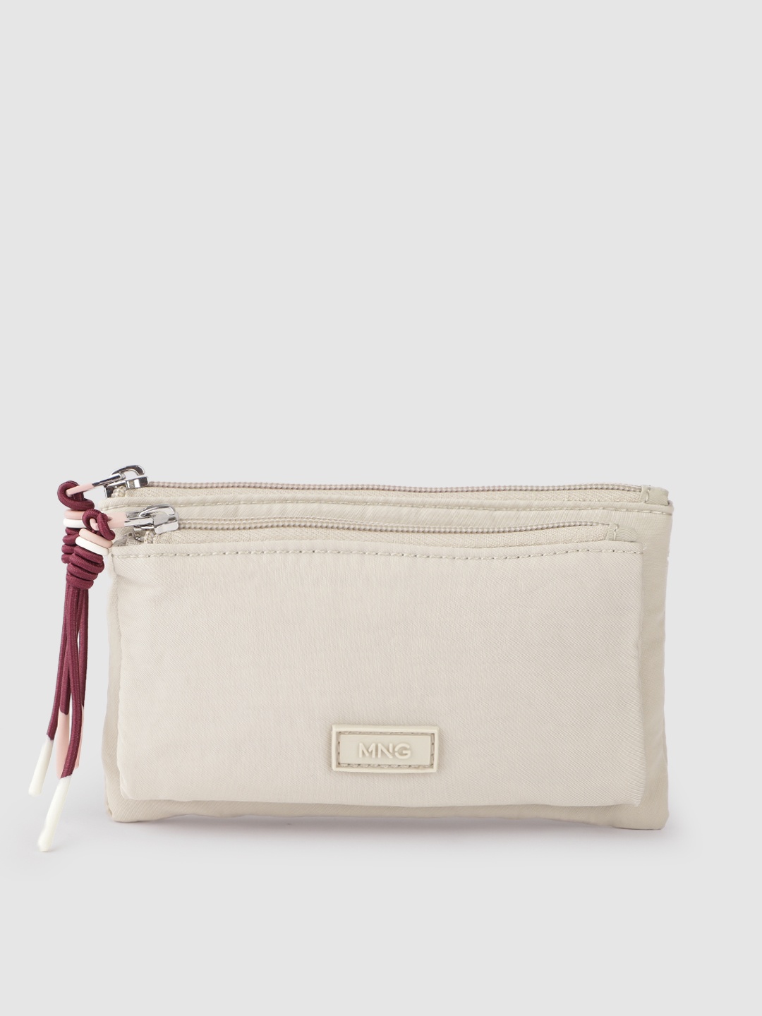 

MANGO Women Zip Around Wallet, Beige