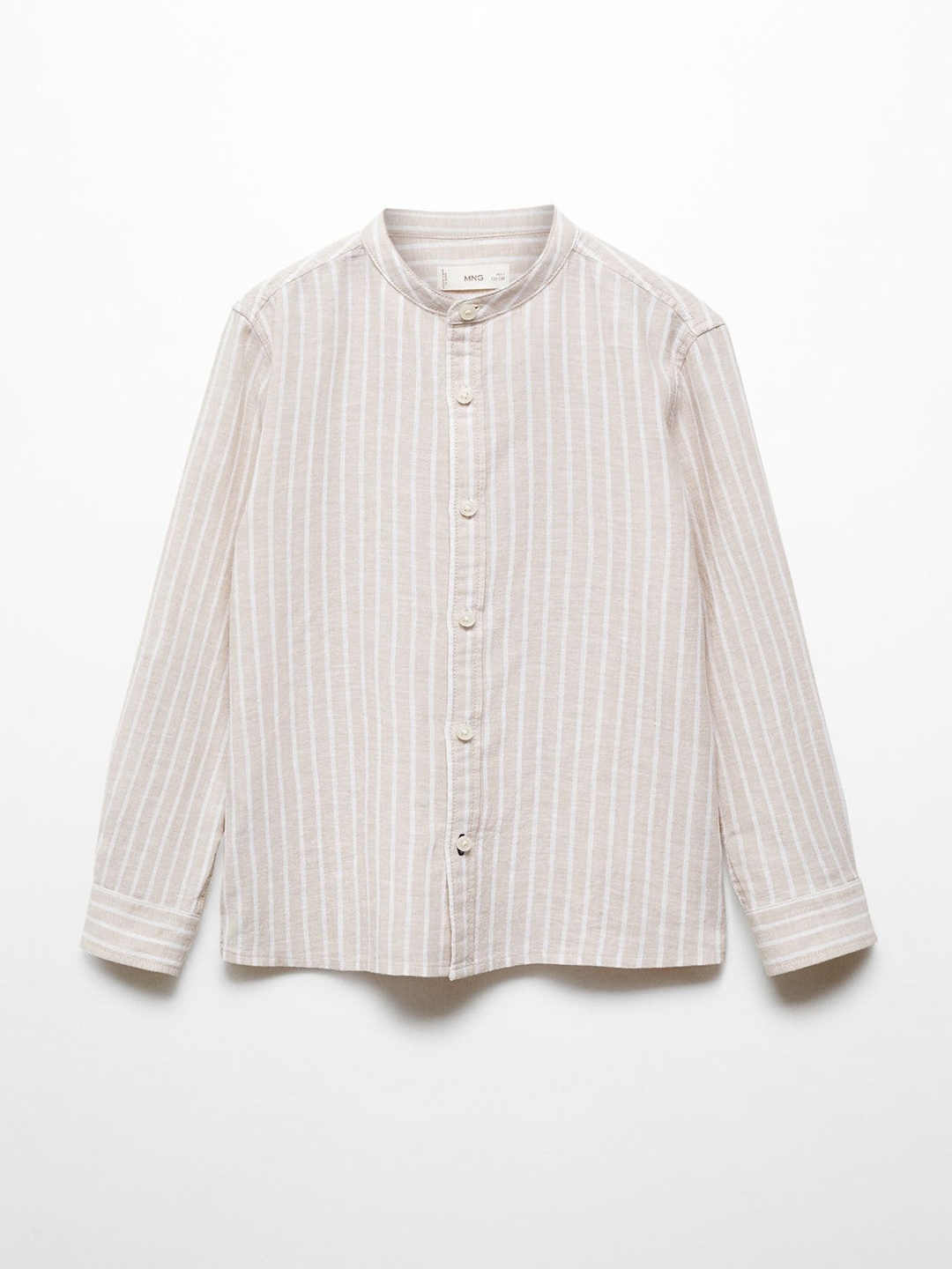 

Mango Kids Boys Cotton Linen Striped Casual Shirt, White