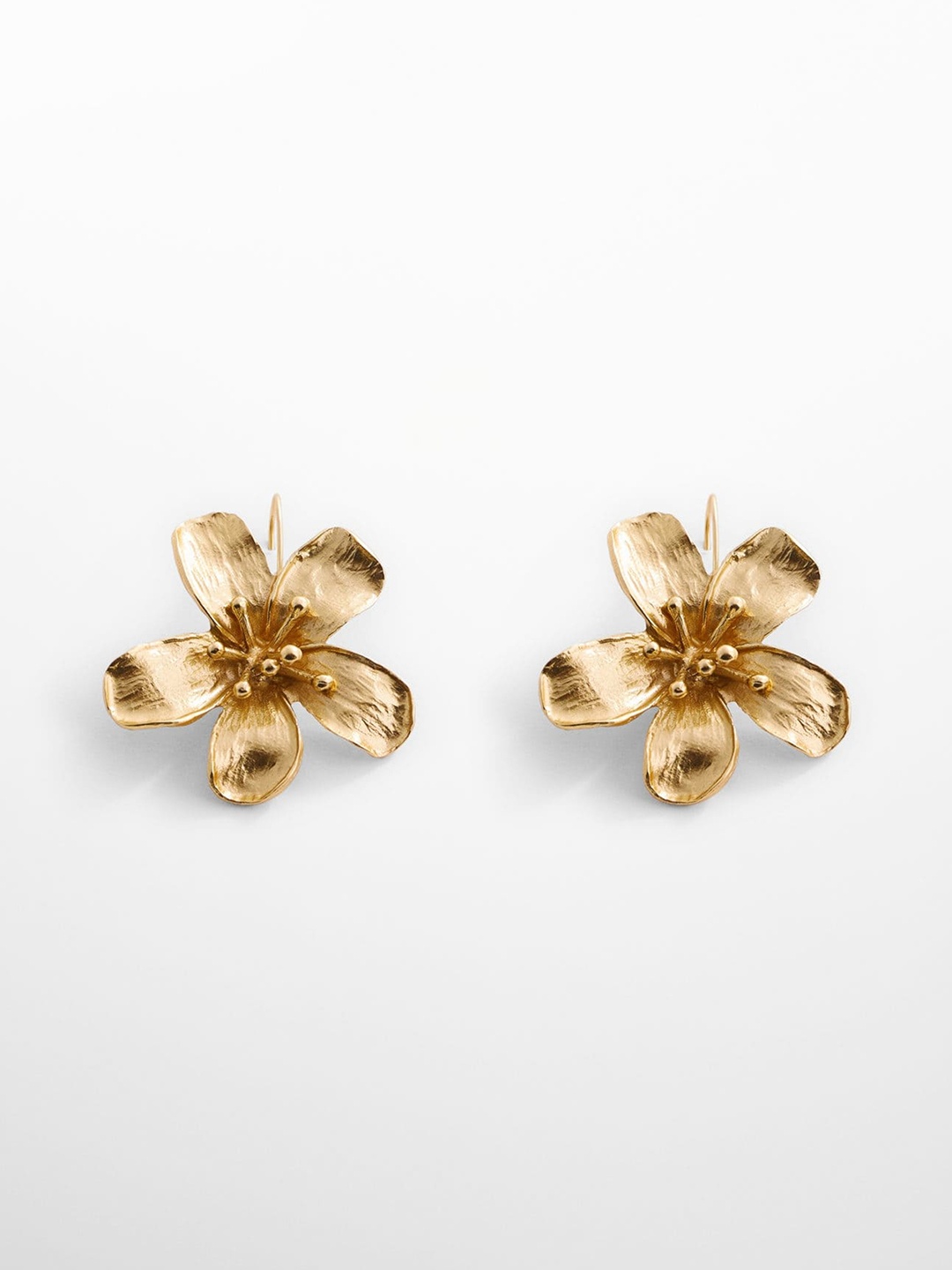 

MANGO Floral Studs Earrings, Gold