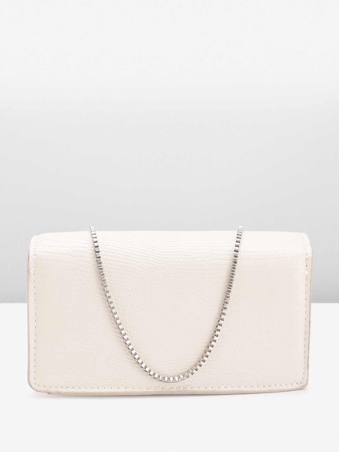 

MANGO Snake Skin Textured Structured Sling Bag, Off white