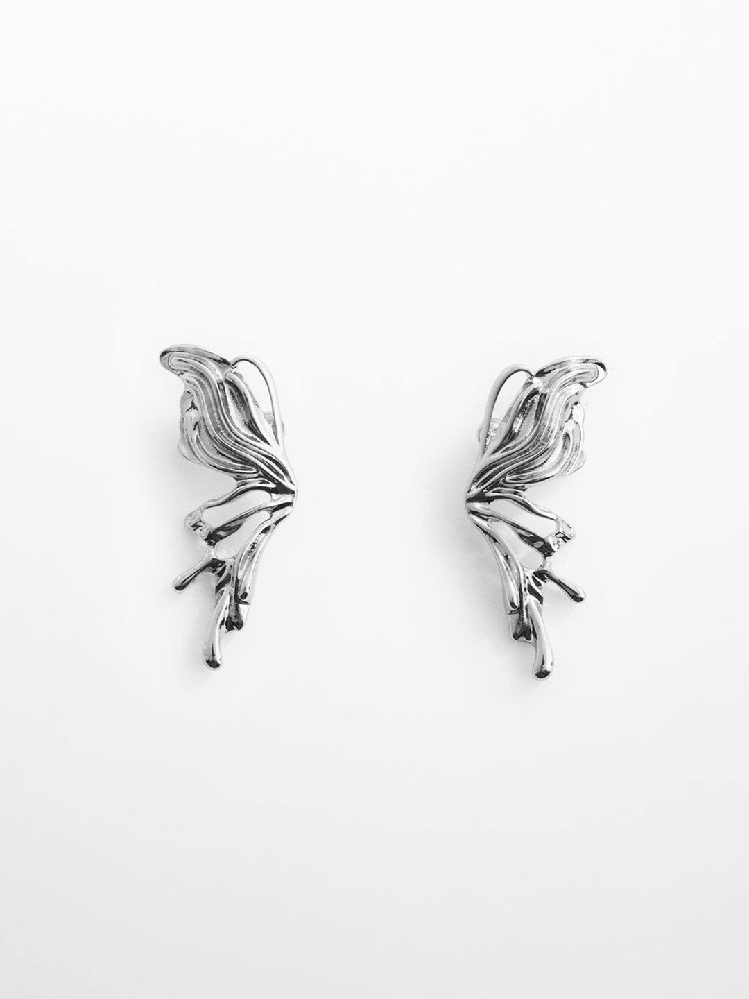 

MANGO Contemporary Drop Earrings, Silver