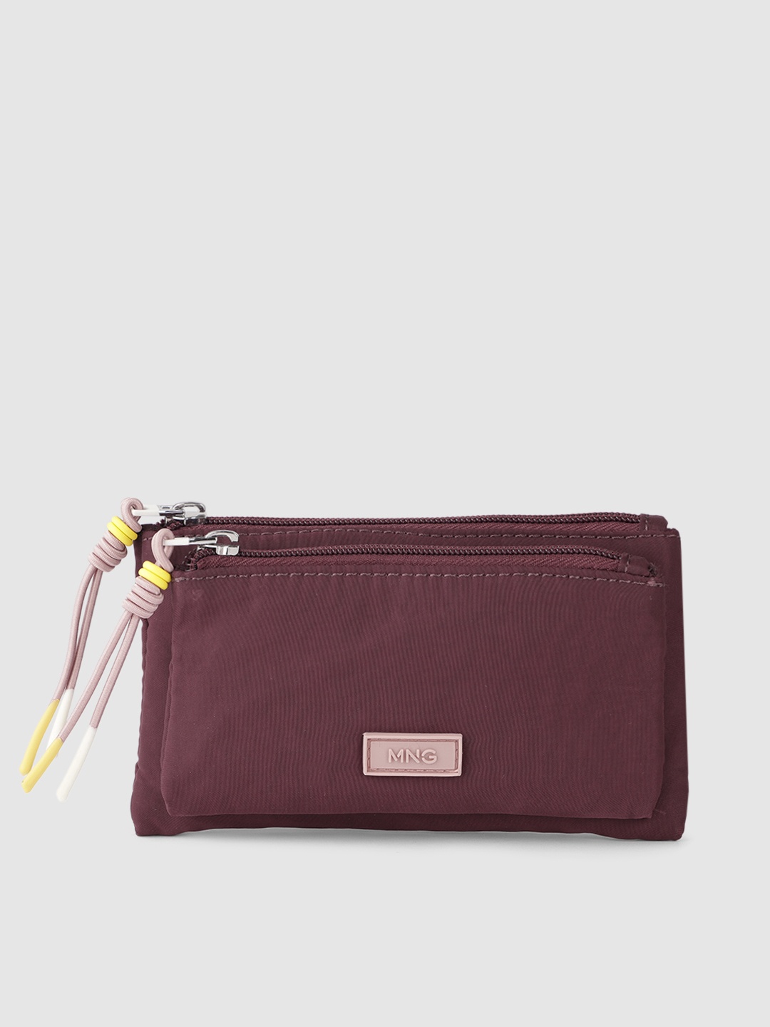 

MANGO Women Zip Around Wallet, Maroon
