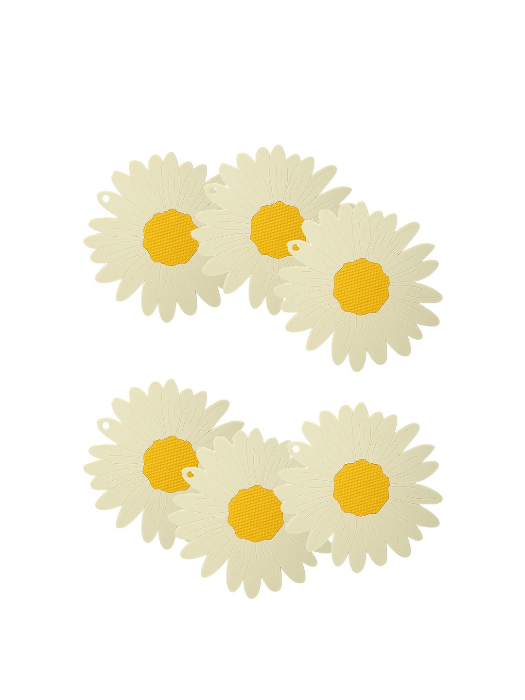 

P-Plus International White & Yellow 6 Pieces Sunflower Coasters