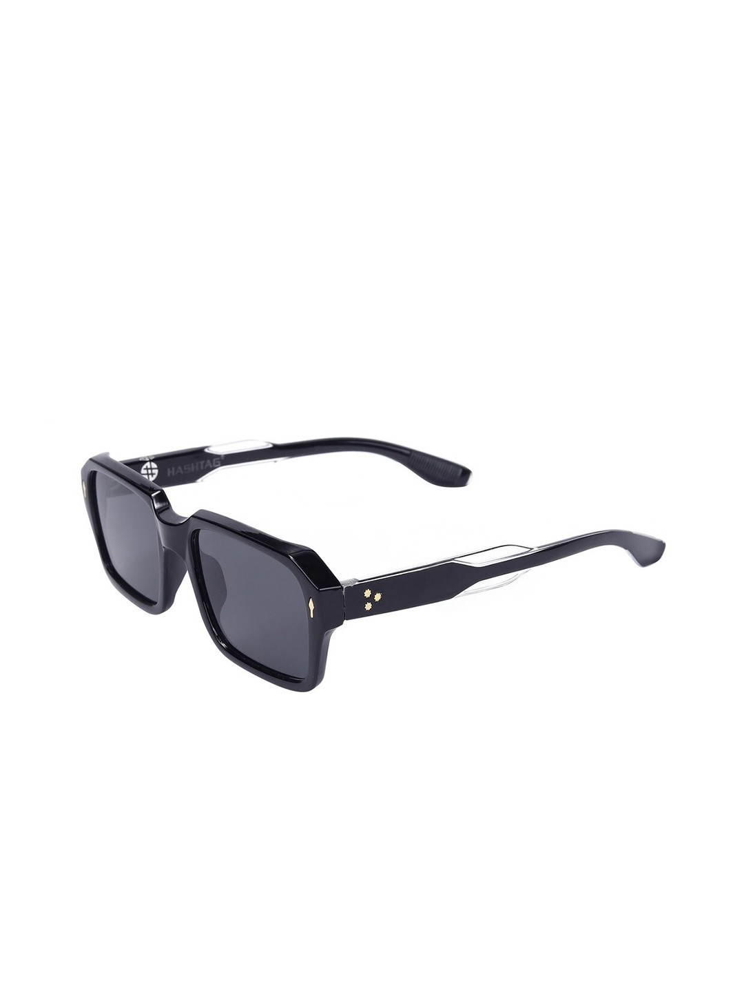 

HASHTAG EYEWEAR Unisex Square Sunglasses with UV Protected Lens M65021-C1, Black