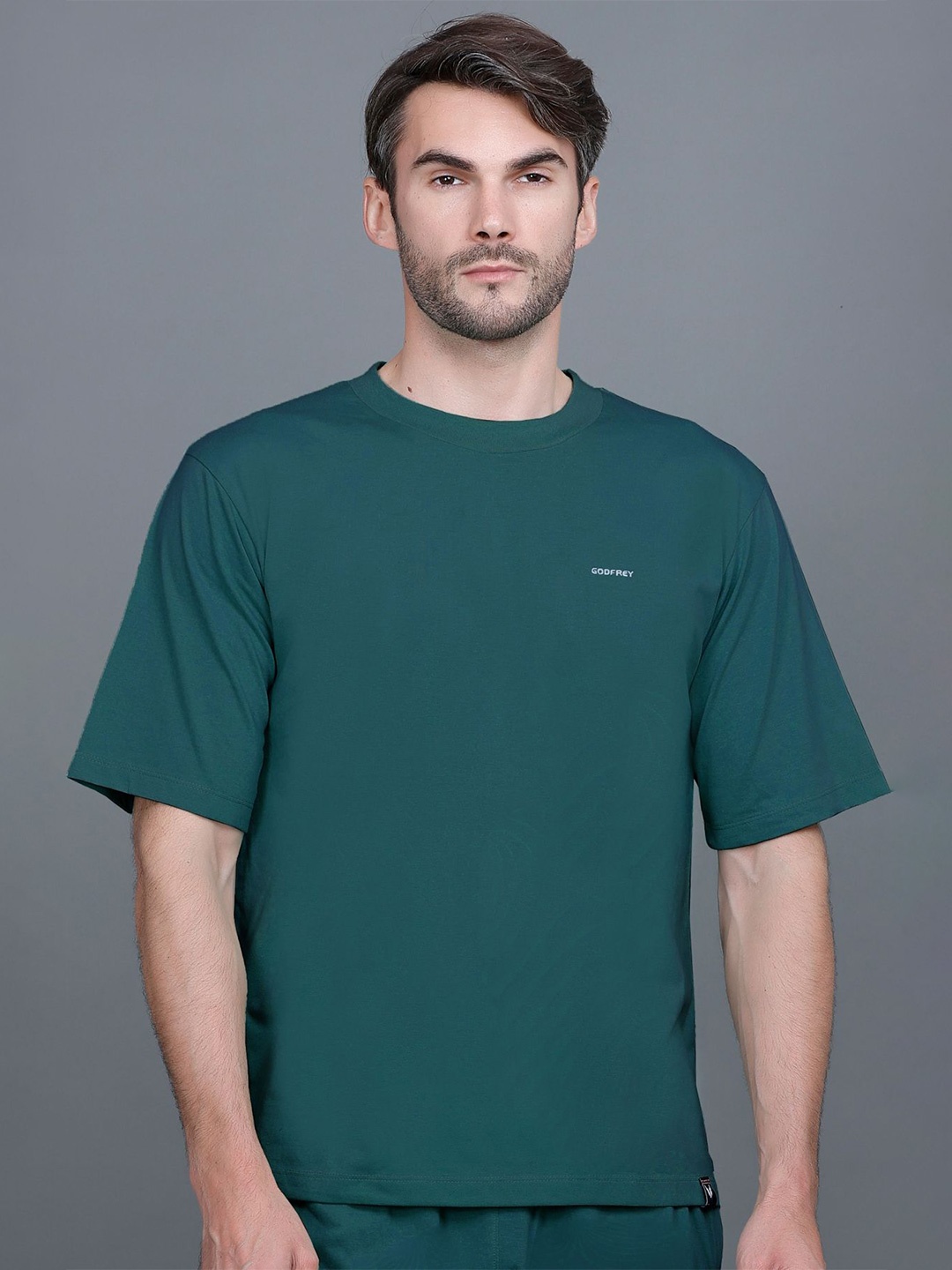 

GODFREY Round Neck Oversized T-shirt, Teal