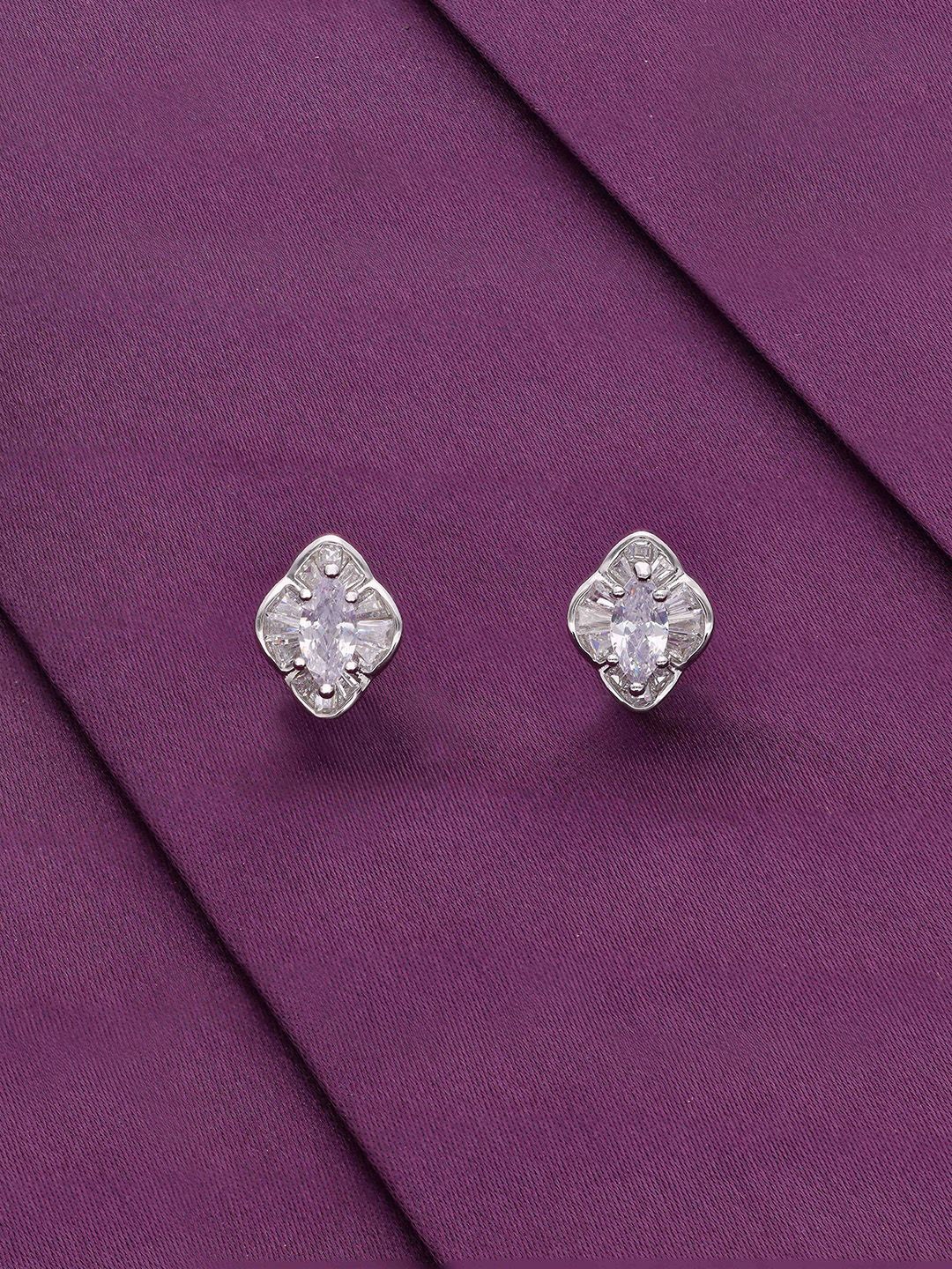 

KAI JEWEL 925 Sterling Silver Rhodium-Plated Cubic Zirconia Studs Earrings