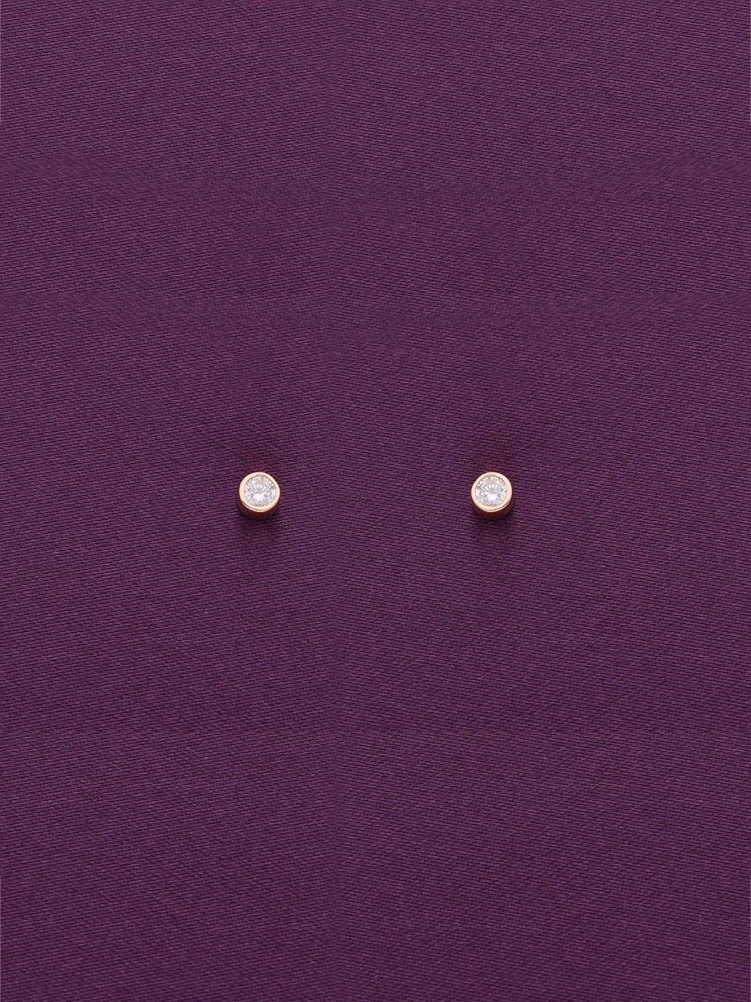 

KAI JEWEL 92.5 Sterling Silver Rhodium-Plated Cubic Zirconia Contemporary Stud Earrings, Rose gold