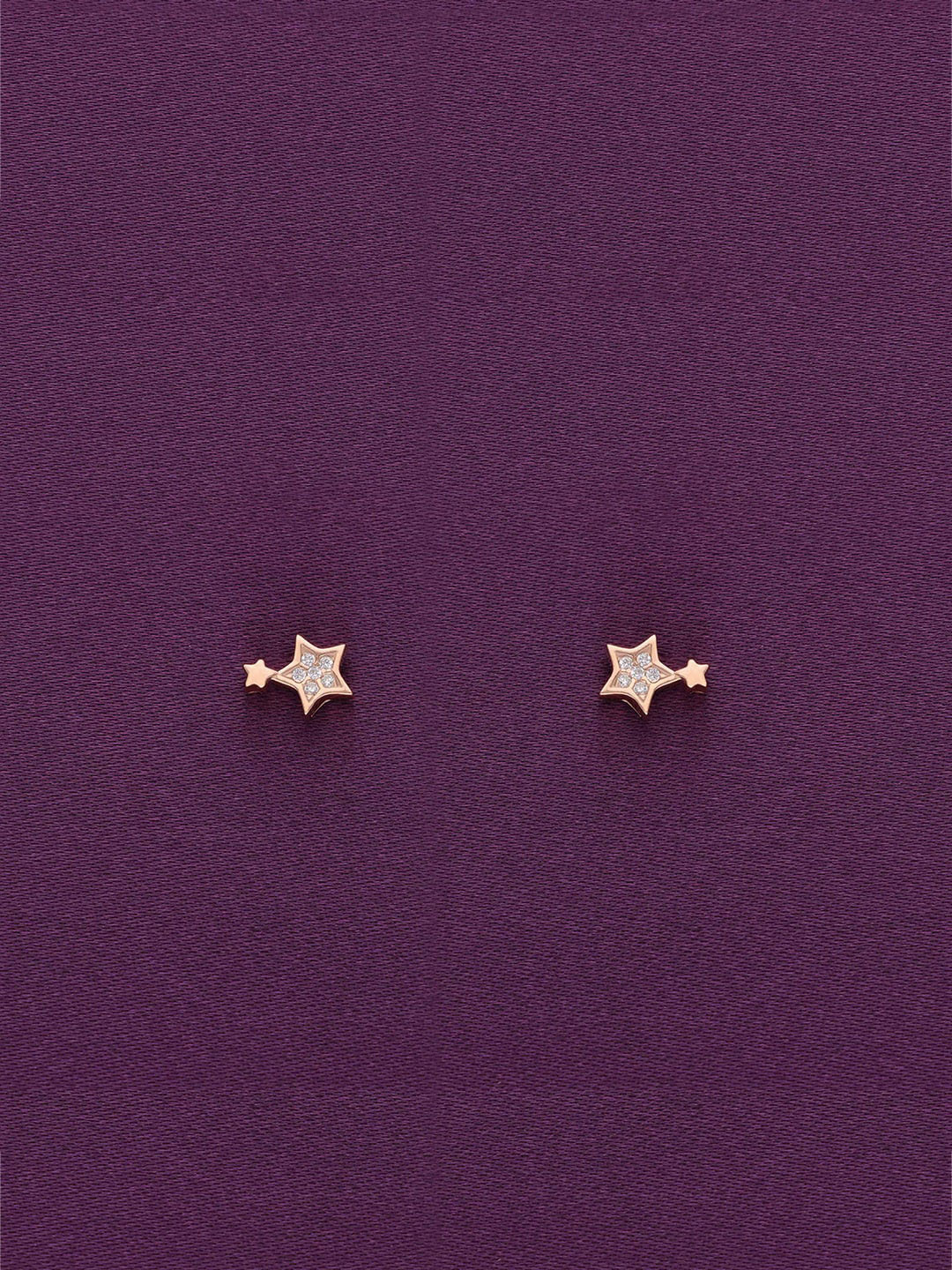 

KAI JEWEL 925 Sterling Silver Rhodium-Plated Cubic Zirconia Studs Earrings, Rose gold