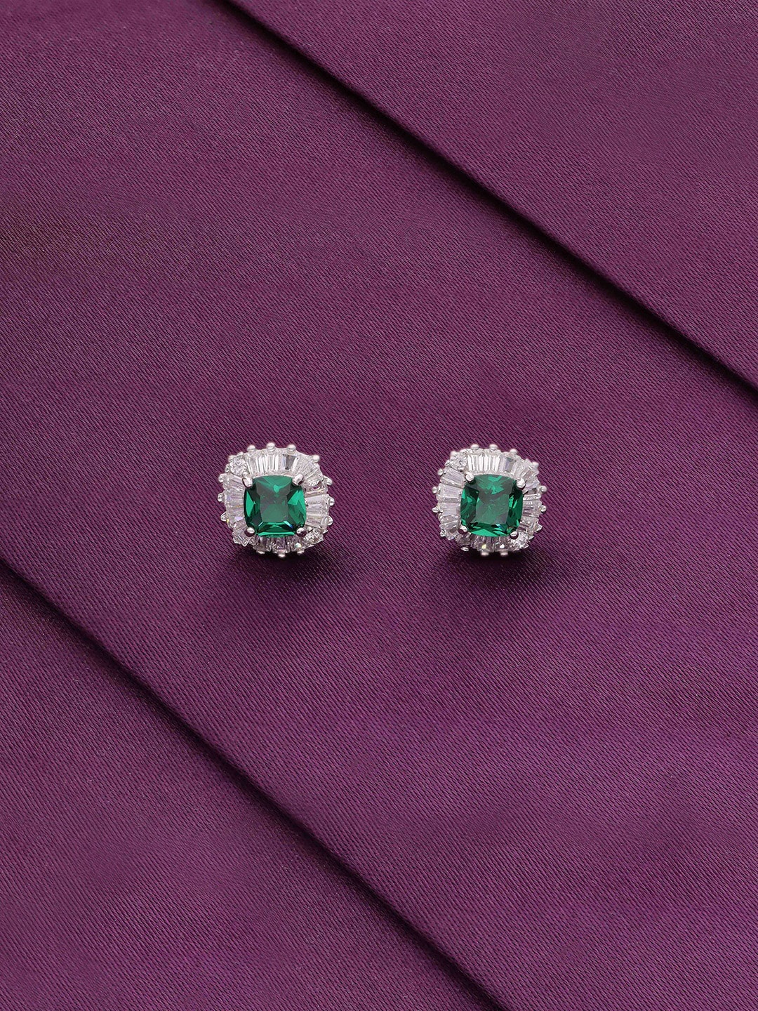 

KAI JEWEL 925 Sterling Silver Cubic Zirconia Studded Contemporary Studs Earrings