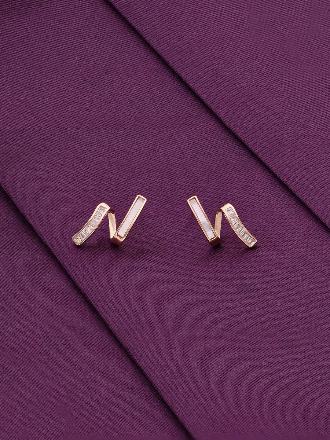 

KAI JEWEL Cubic Zirconia Rose Gold Plated Sterling Silver Studs Earrings