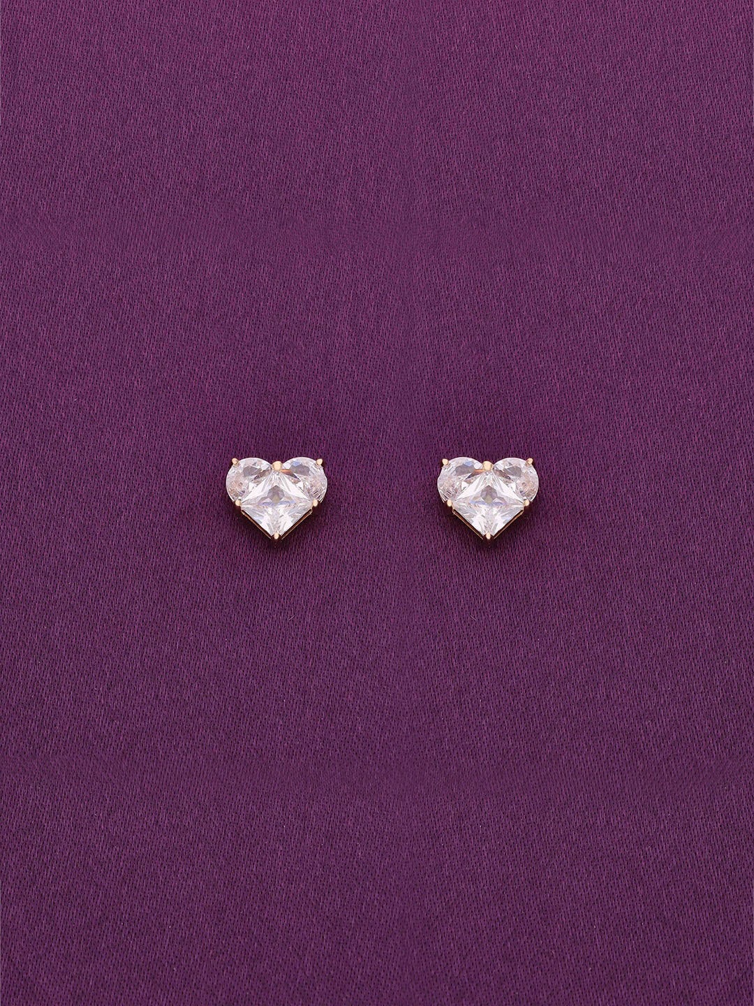 

KAI JEWEL Cubic Zirconia Rose Gold Plated Sterling Silver Studs Earrings