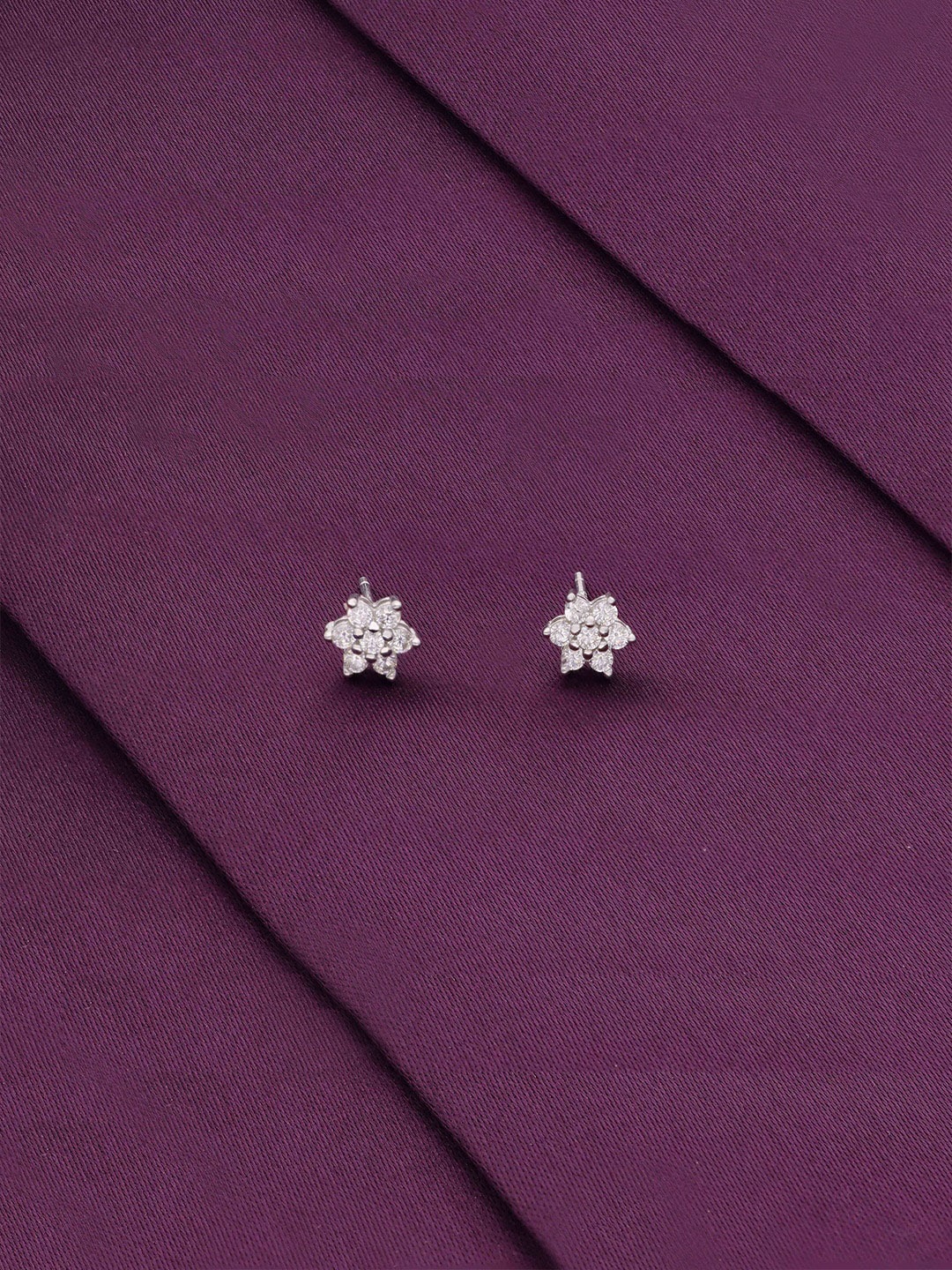 

KAI JEWEL 925 Sterling Silver Rhodium-Plated Cubic Zirconia Studs Earrings