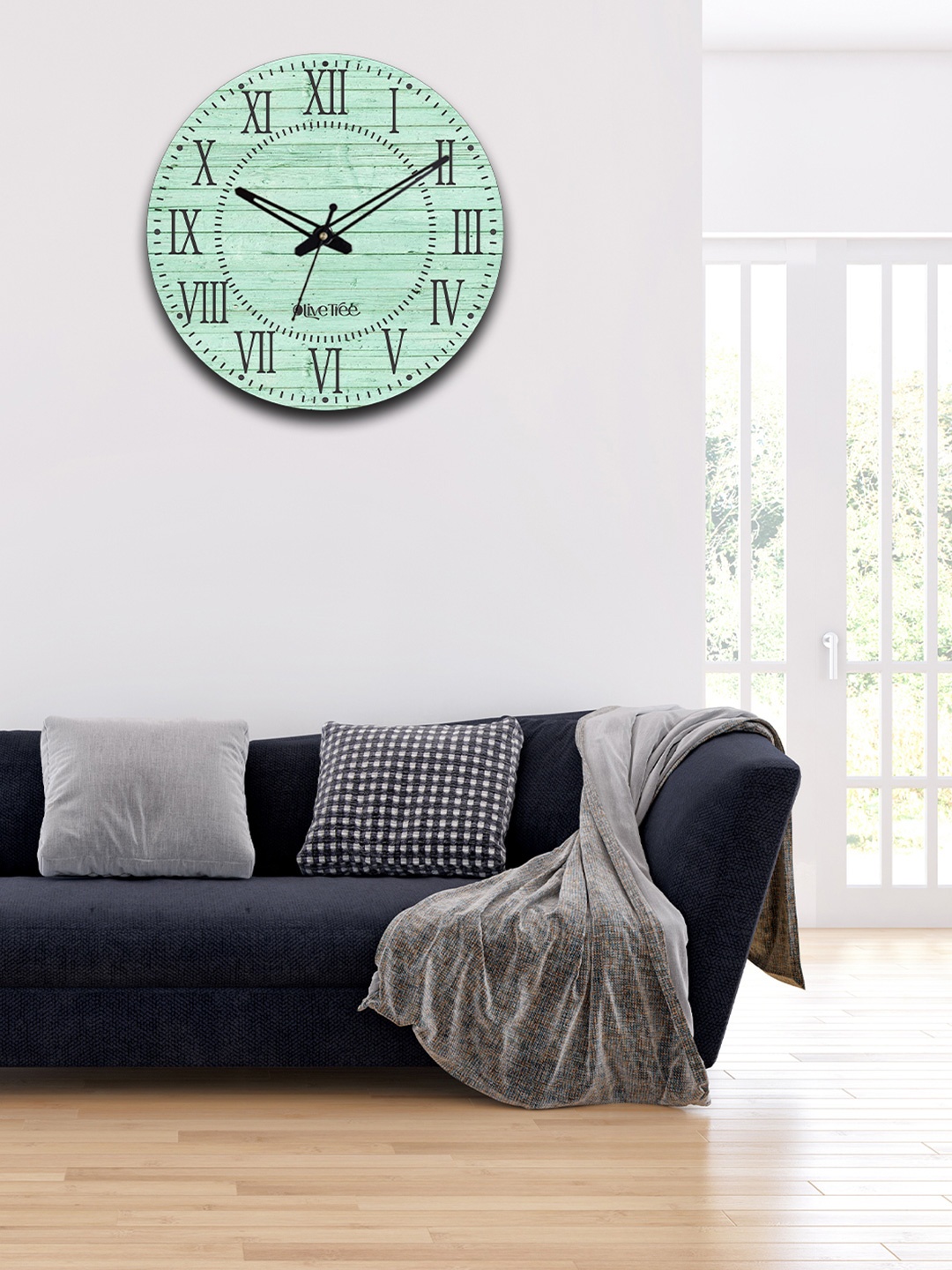 

OLIVE TREE Green Printed Wooden Analogue Contemporary Wall Clock