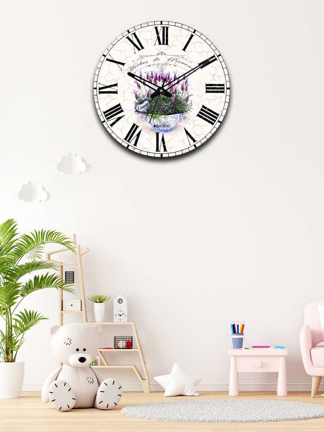

OLIVE TREE White & Purple Printed Analogue Contemporary Wall Clock