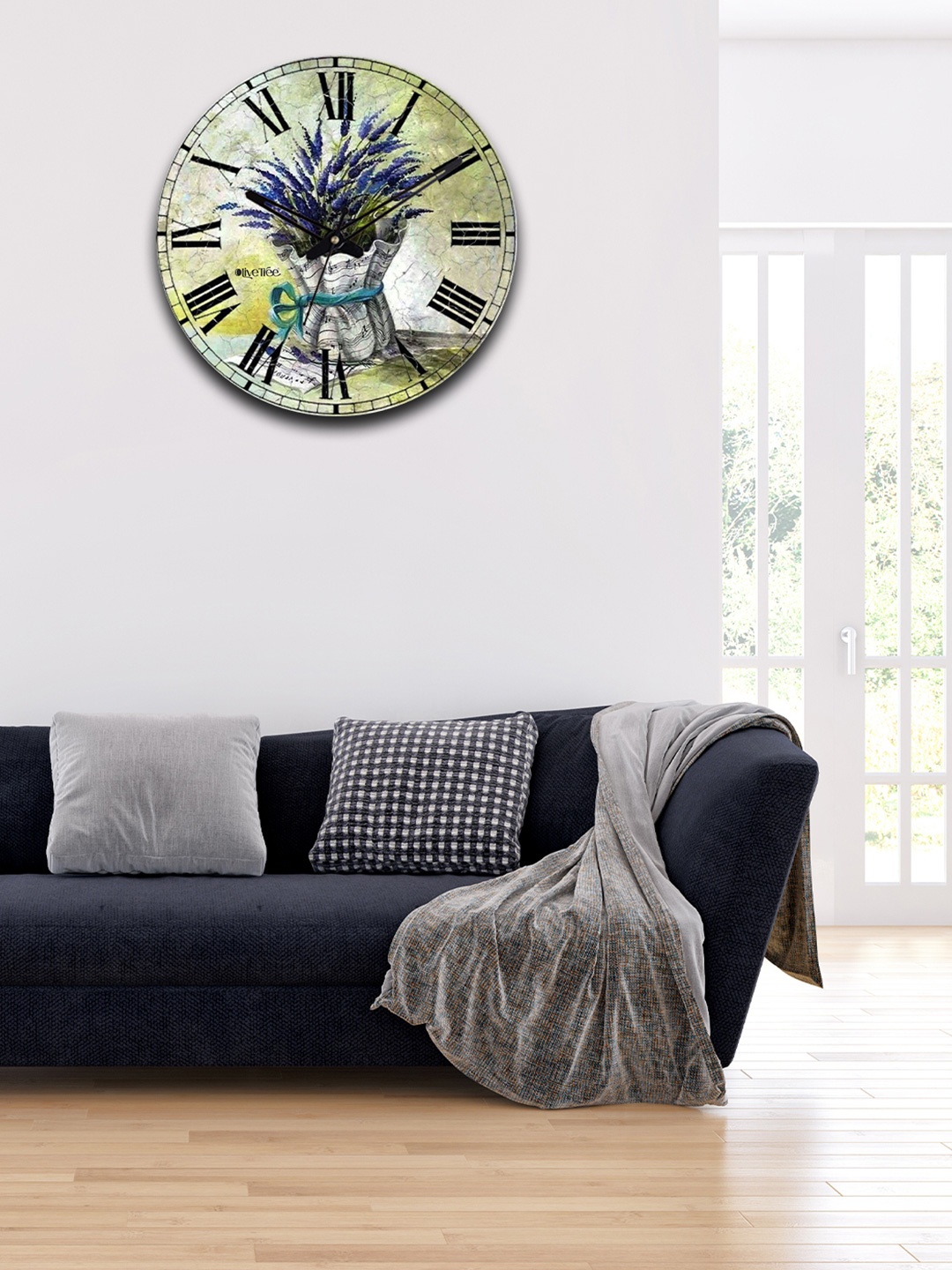 

OLIVE TREE Green & Purple Printed Analogue Contemporary Wall Clock