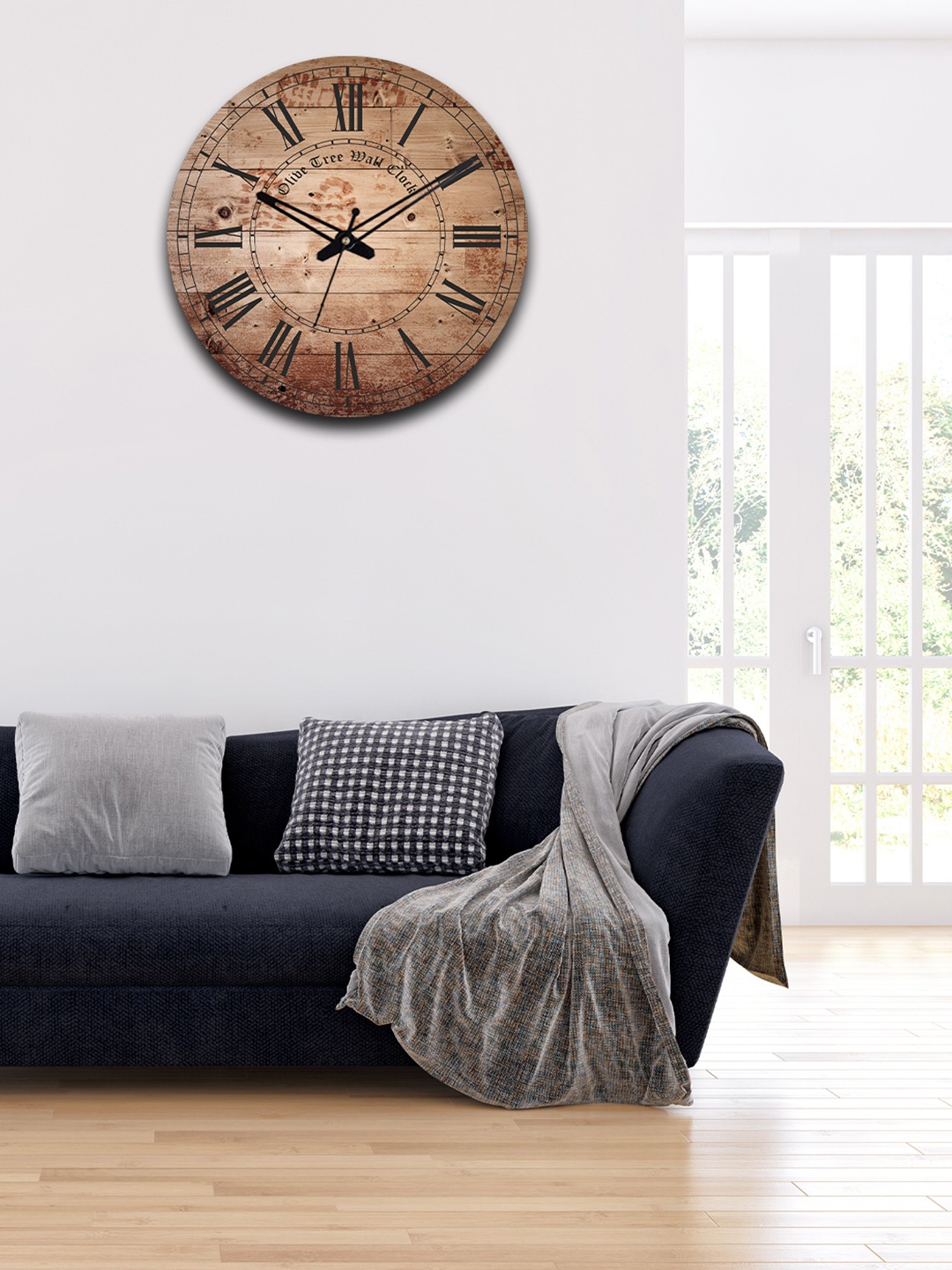 

OLIVE TREE Brown Printed Analogue Wooden Contemporary Wall Clock