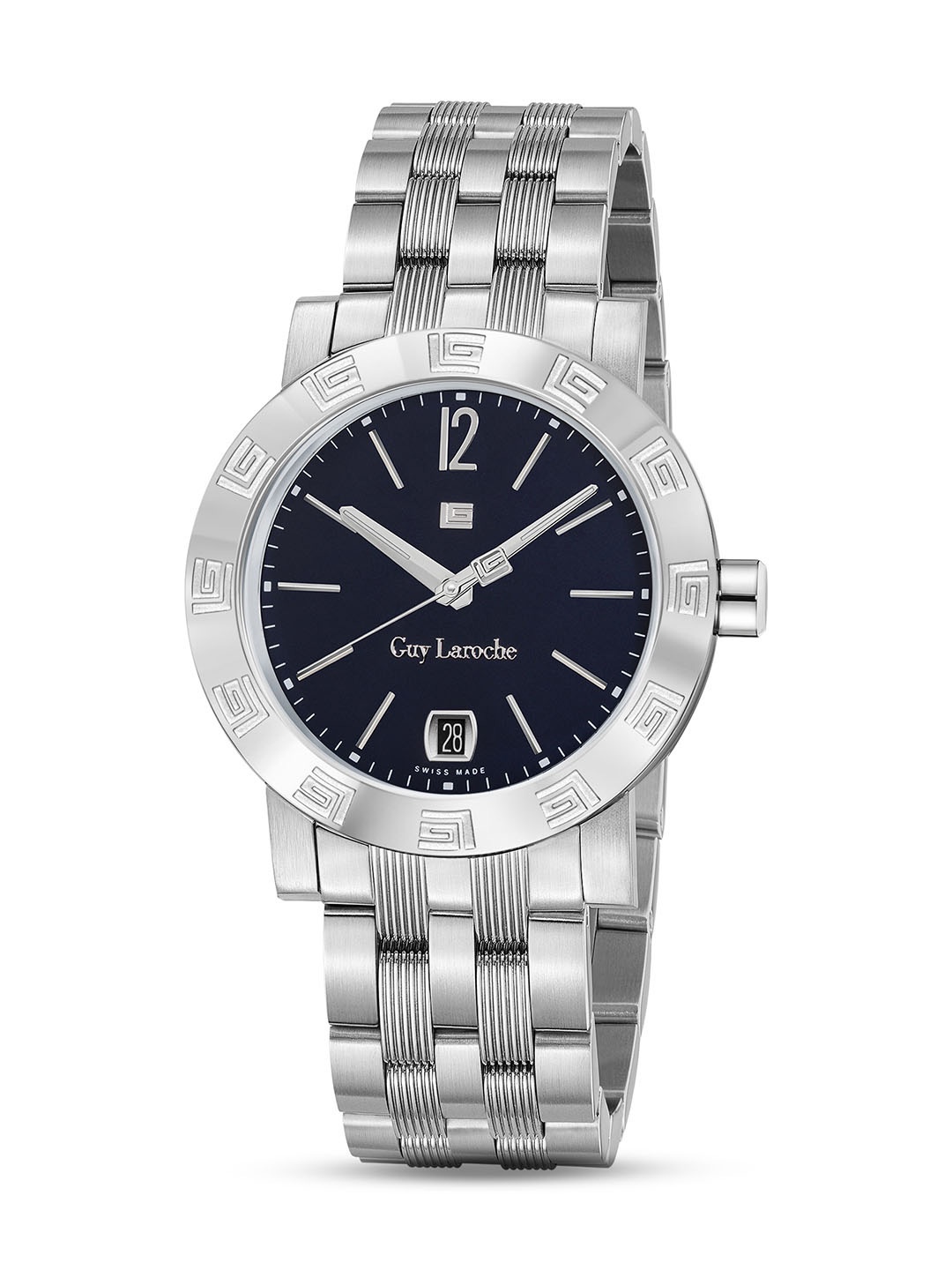 

Guy Laroche Men Bracelet Style Straps Analogue Swiss Made Watch GLWGG0000106, Silver