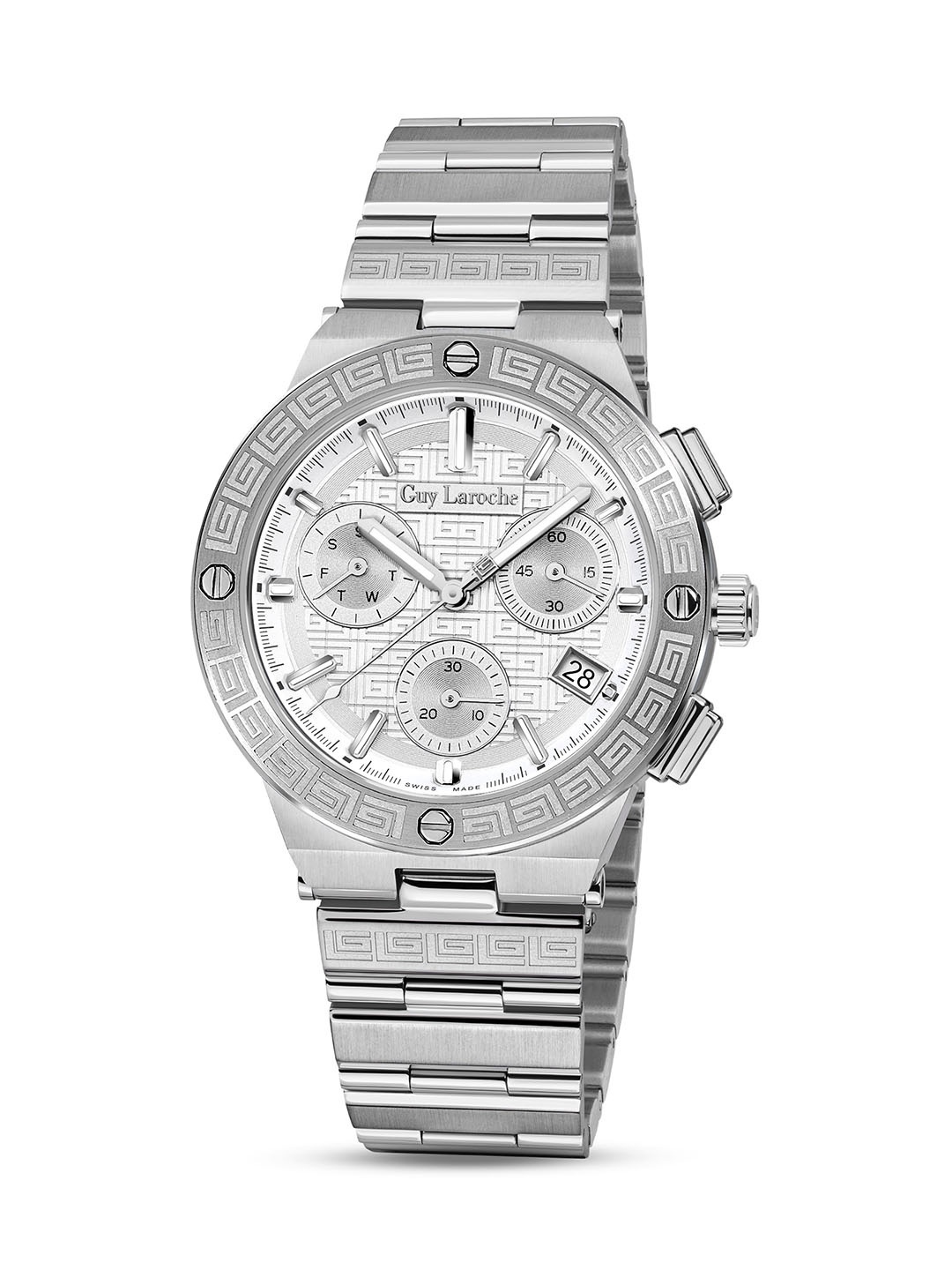 

Guy Laroche Men Stainless Steel Wrap Around Straps Analogue Swiss Made Watch GLWGG0000411, Silver