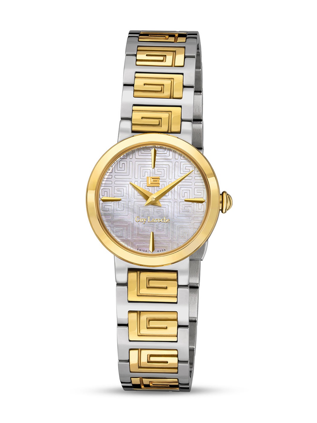 

Guy Laroche Women Mother of Pearl Dial Analogue Swiss Made Watch GLWLG0001001, Gold