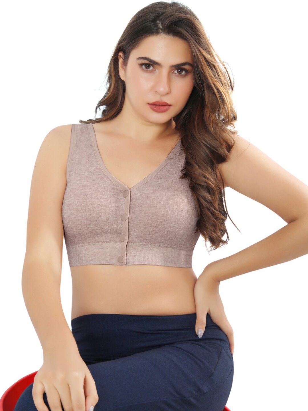 

Bella Voste Full Coverage Lightly Padded Rapid-Dry Maternity Bra- All Day Comfort, Beige