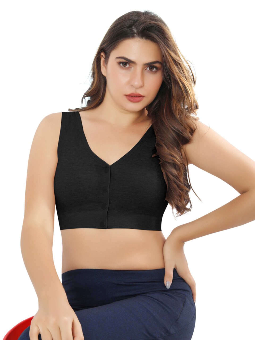 

Bella Voste Full Coverage Lightly Padded Rapid-Dry Maternity Bra- All Day Comfort, Black