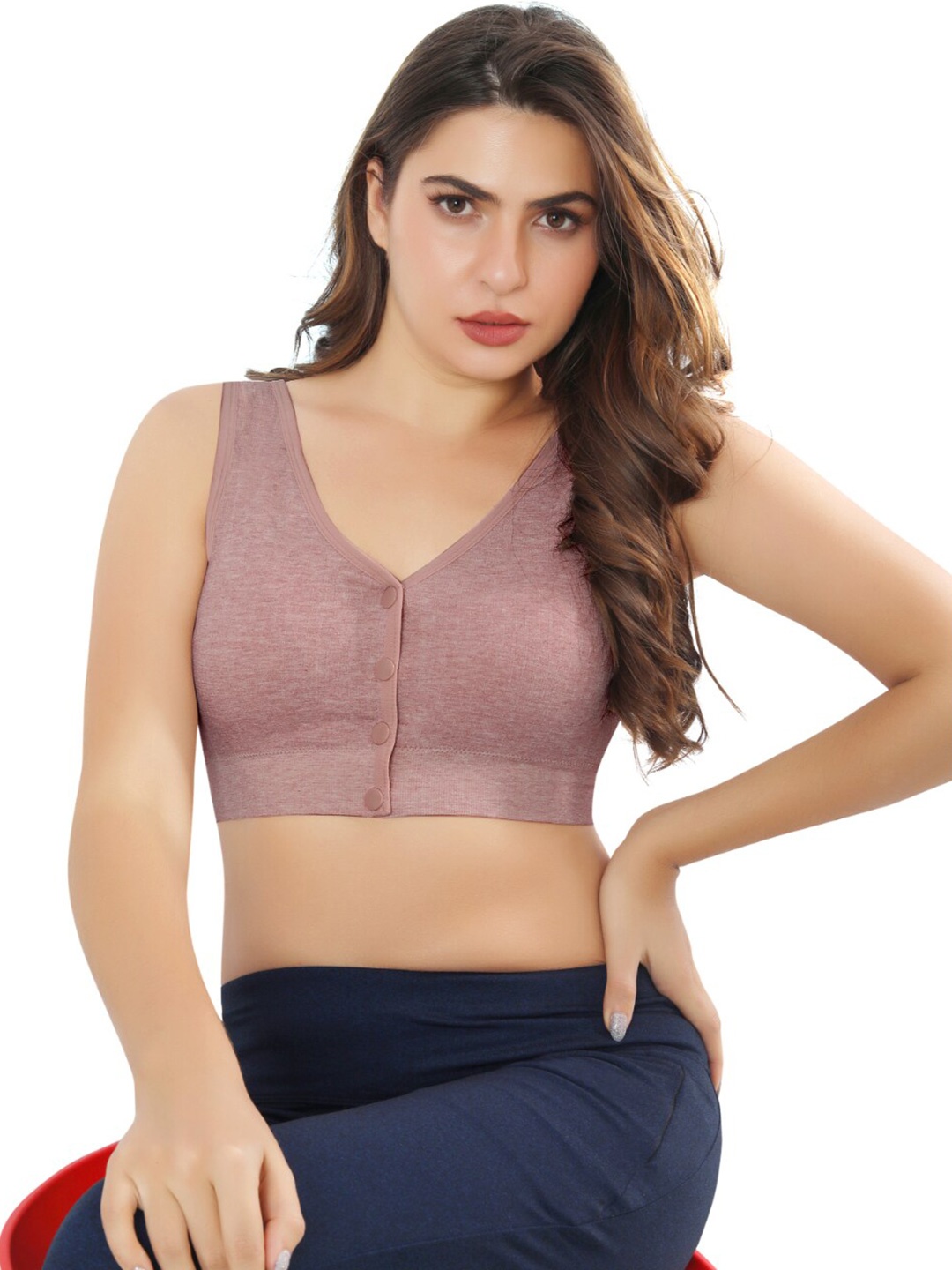 

Bella Voste Full Coverage Lightly Padded Rapid-Dry Maternity Bra- All Day Comfort, Pink